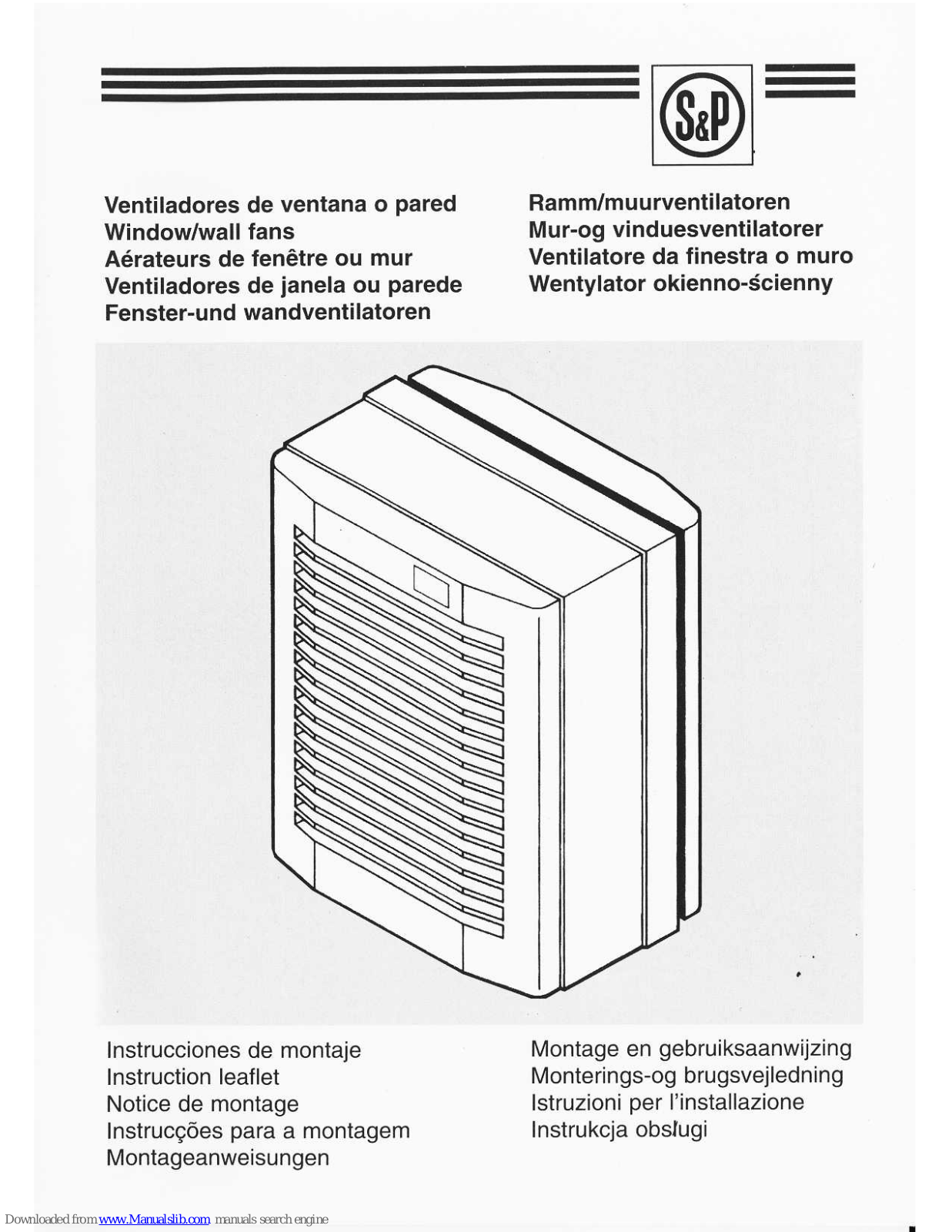 S&P HV-230, HV-300 Instruction Leaflet - ManualMachine.com