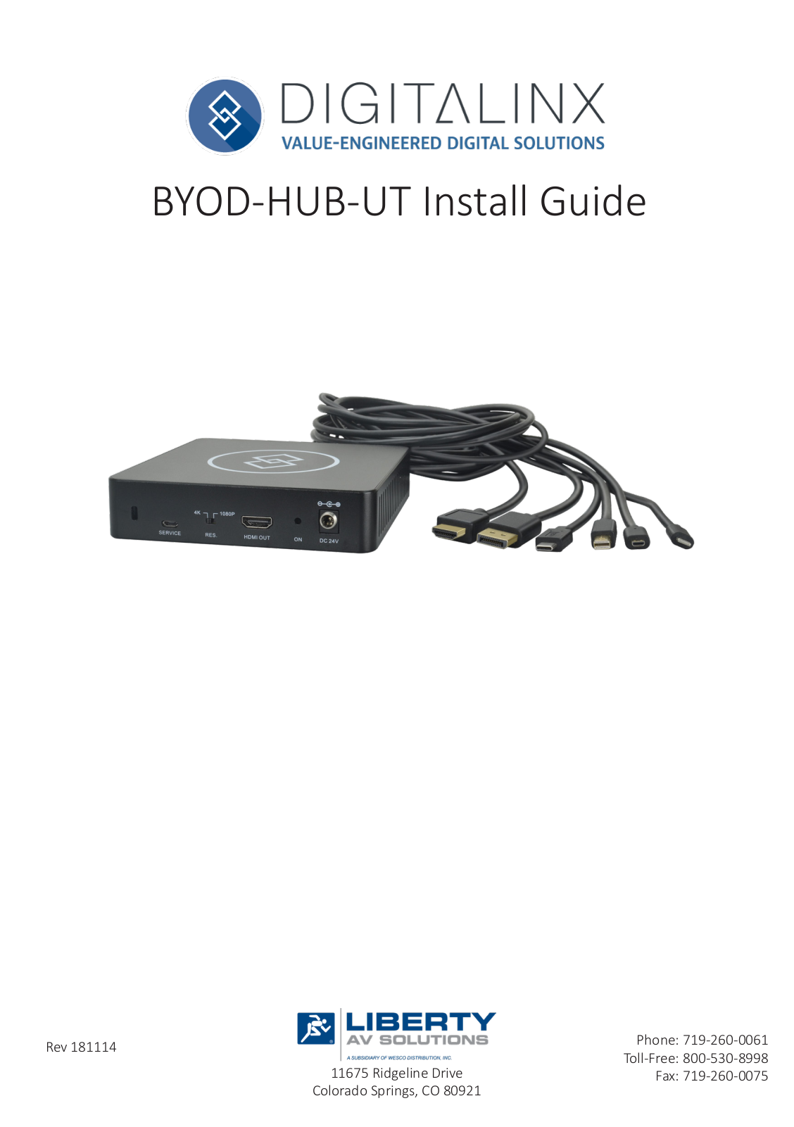 Liberty AV BYOD-HUB-UT User Manual