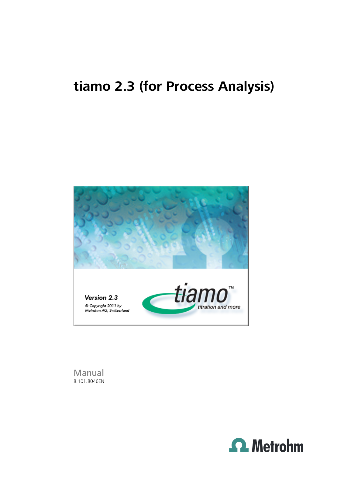 Metrohm tiamo 2.3 User Manual