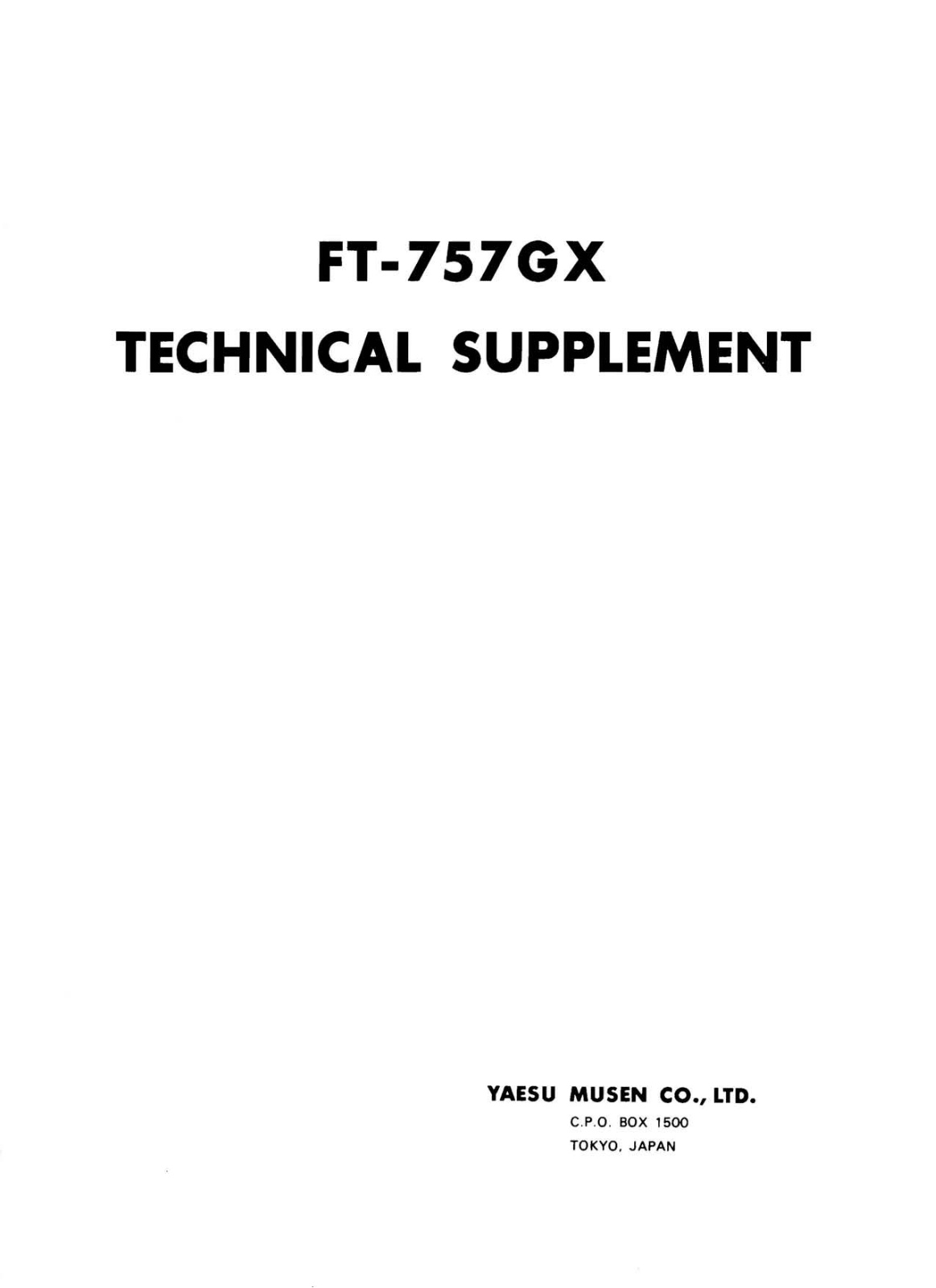 Yaesu FT-757GX User Manual