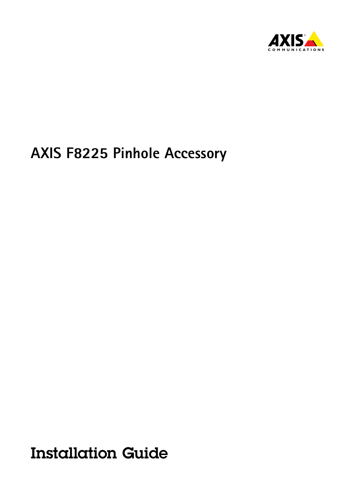 Axis F8225 Installation Guide