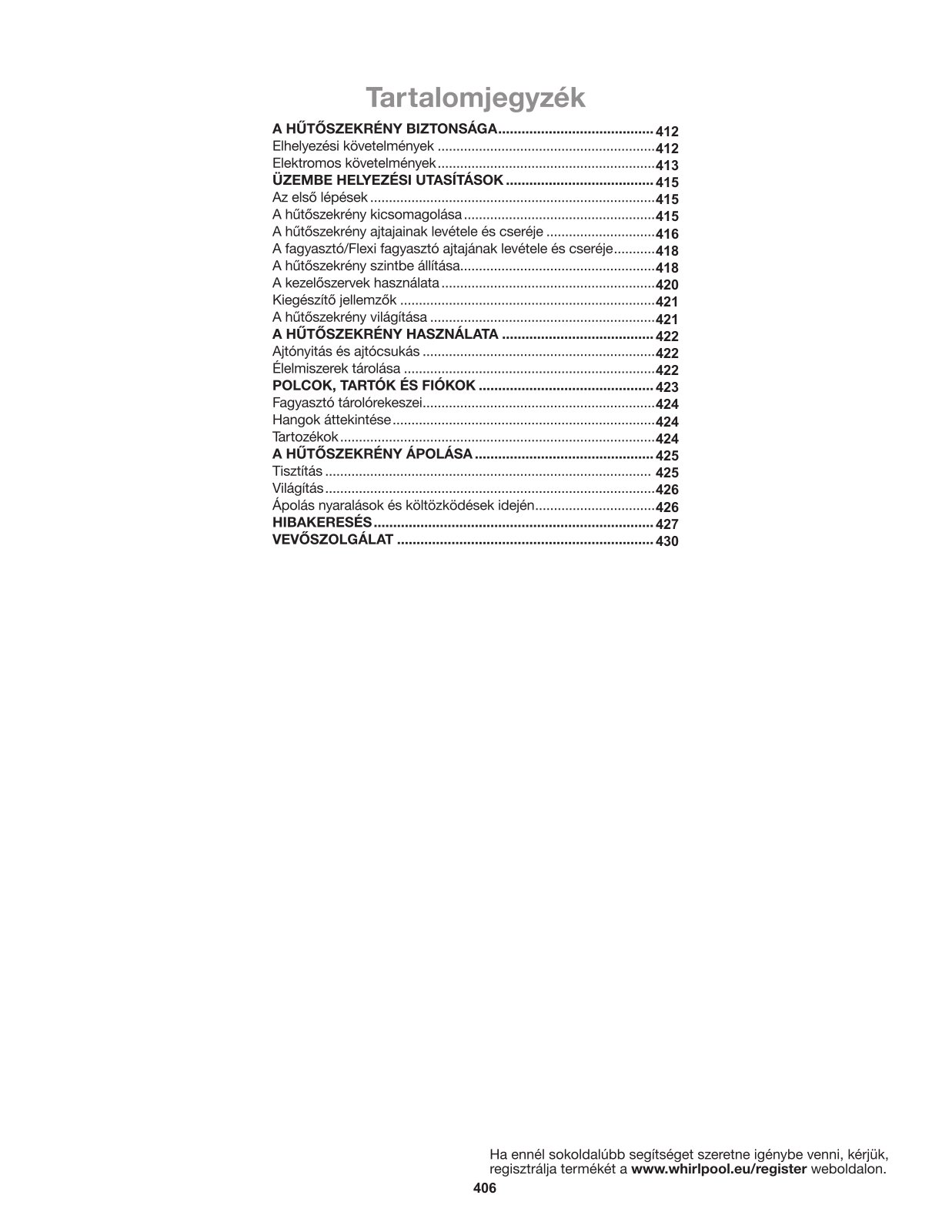 WHIRLPOOL WQ9 U1L User Manual