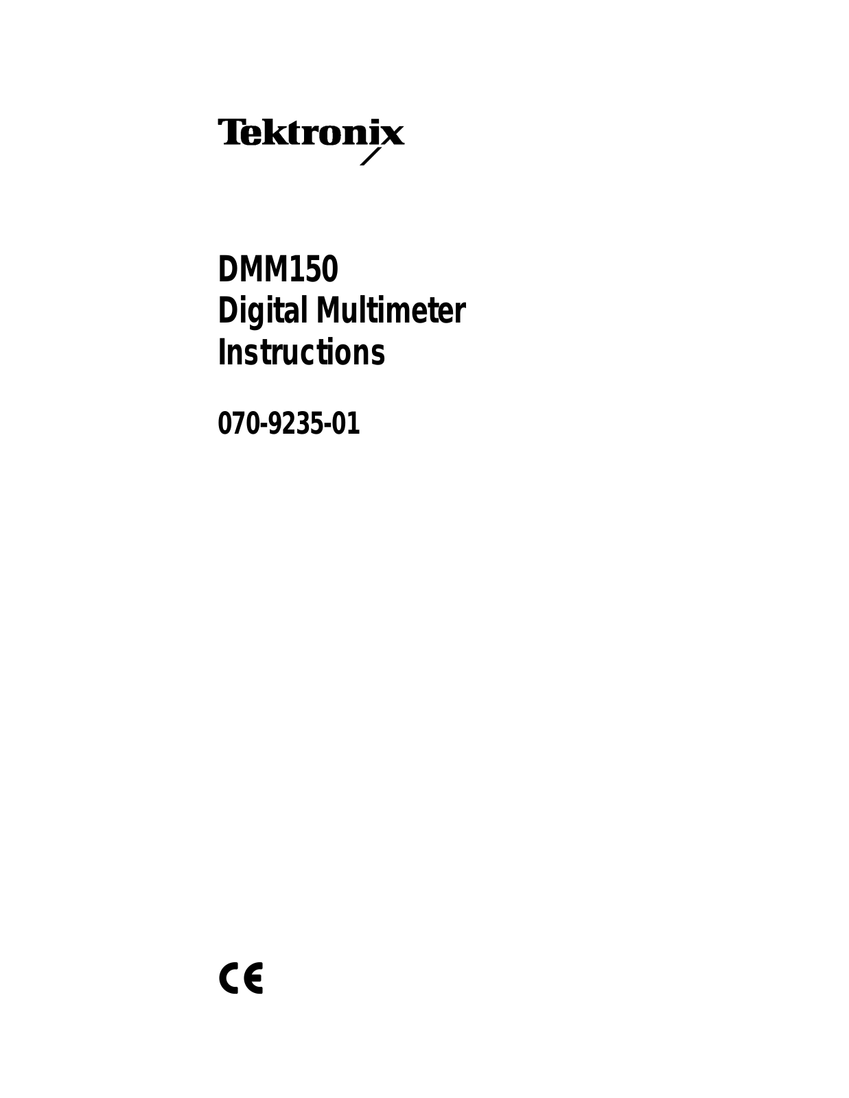 Tektronix DMM150 Instructions Manual