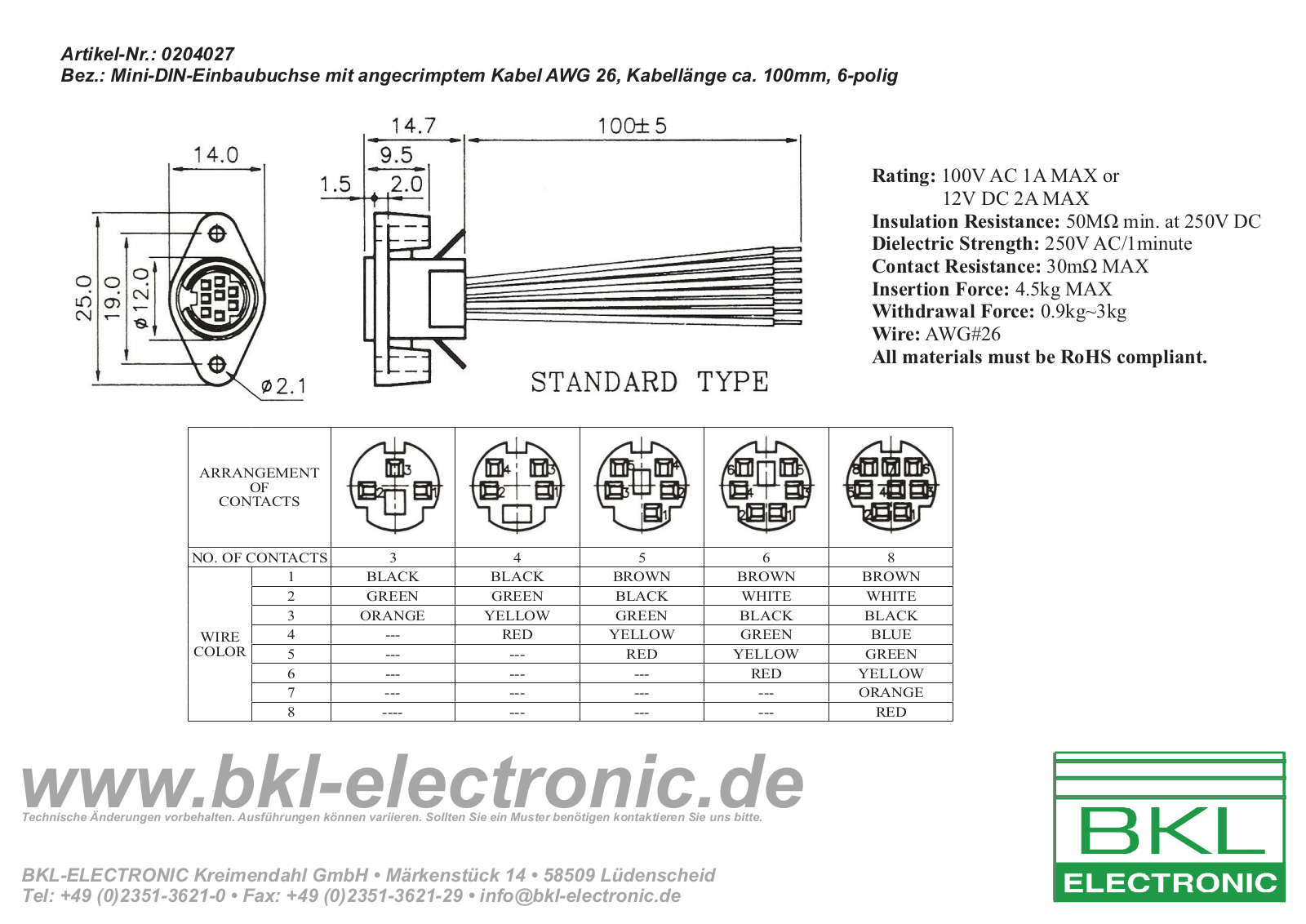BKL BKL 0204027 Datasheet - ManualMachine.com