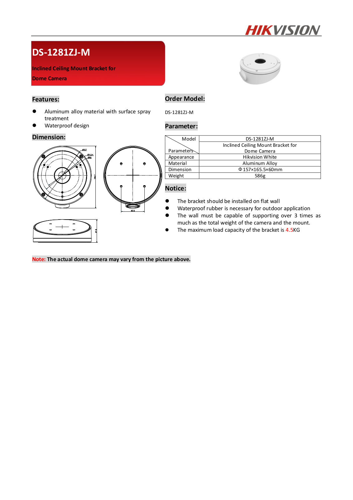 Hikvision DS-1281ZJ-M User Manual