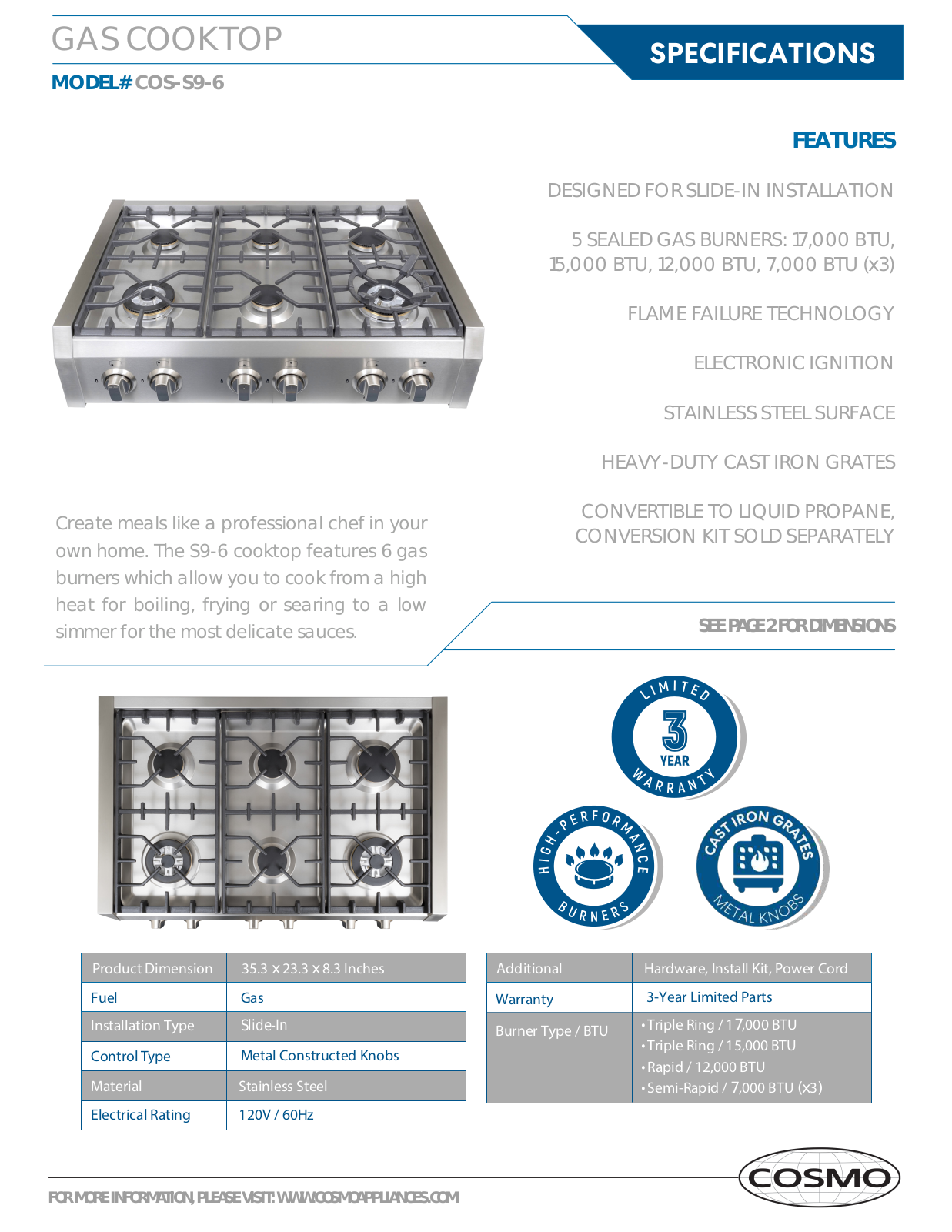Cosmo CSMO1035 Specifications - ManualMachine.com
