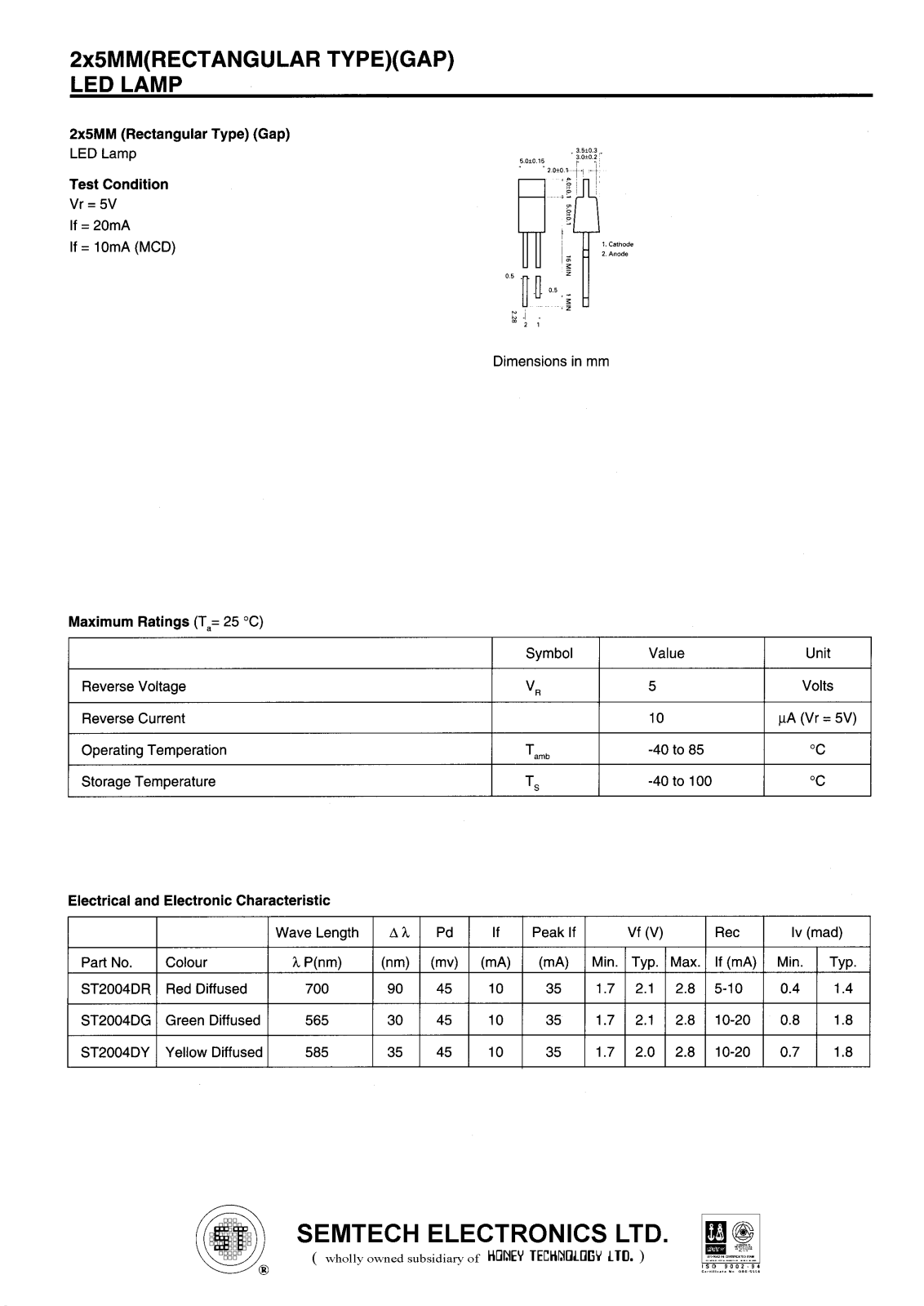 HONEYWELL ST2004DY, ST2004DR, ST2004DG, ST2002DY, ST2002DR Datasheet