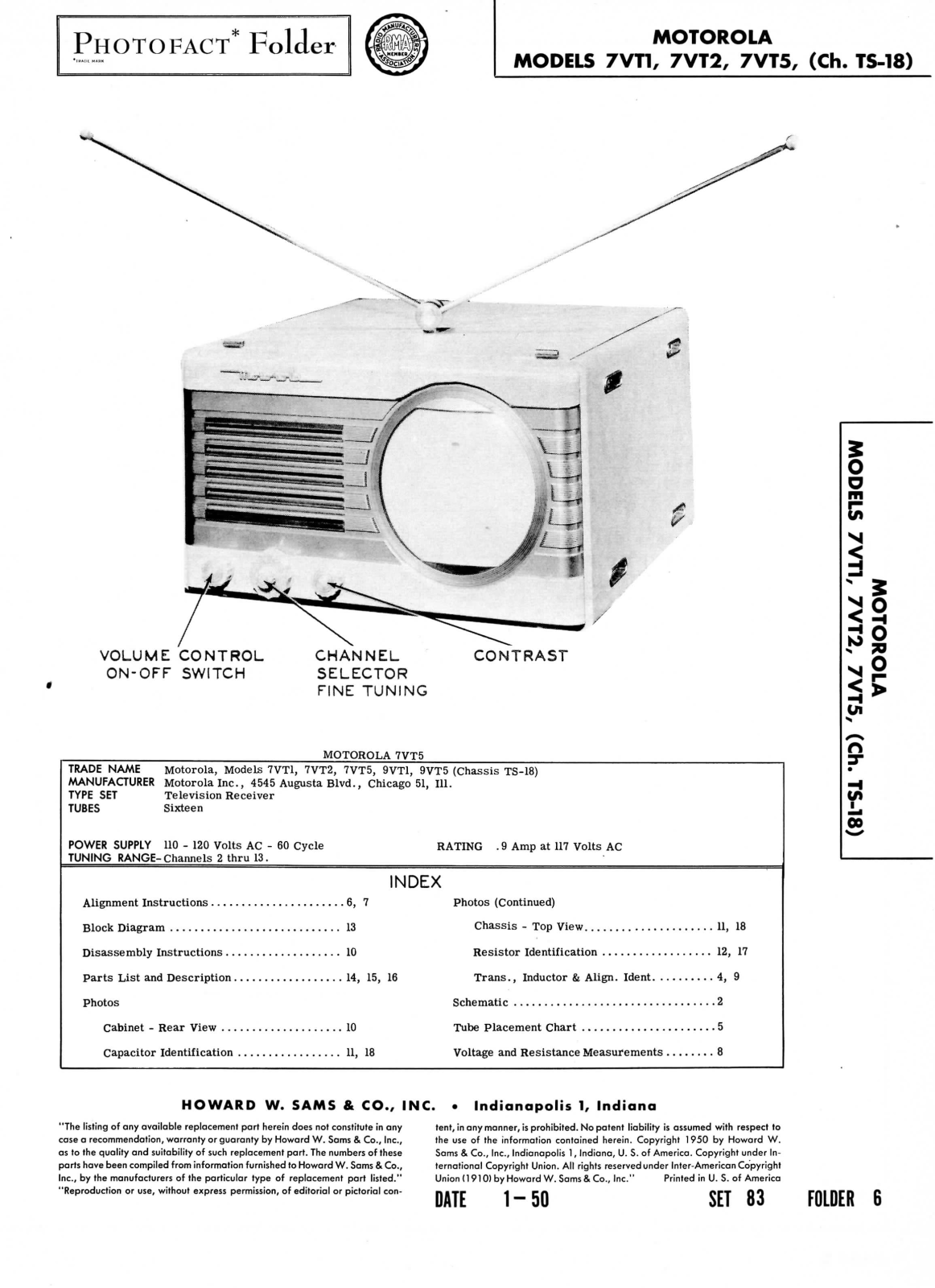 Motorola 7vt1, 7vt2, 7vt5 schematic