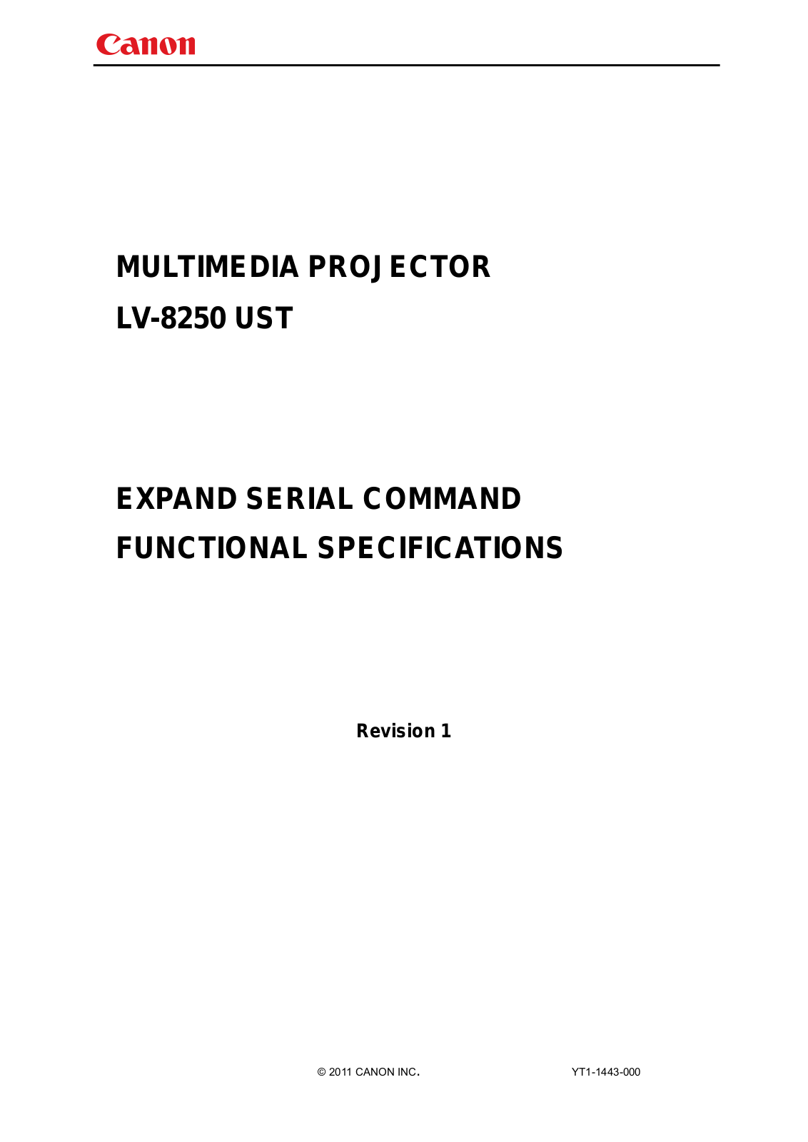 Canon LV-8235 UST Command Manual