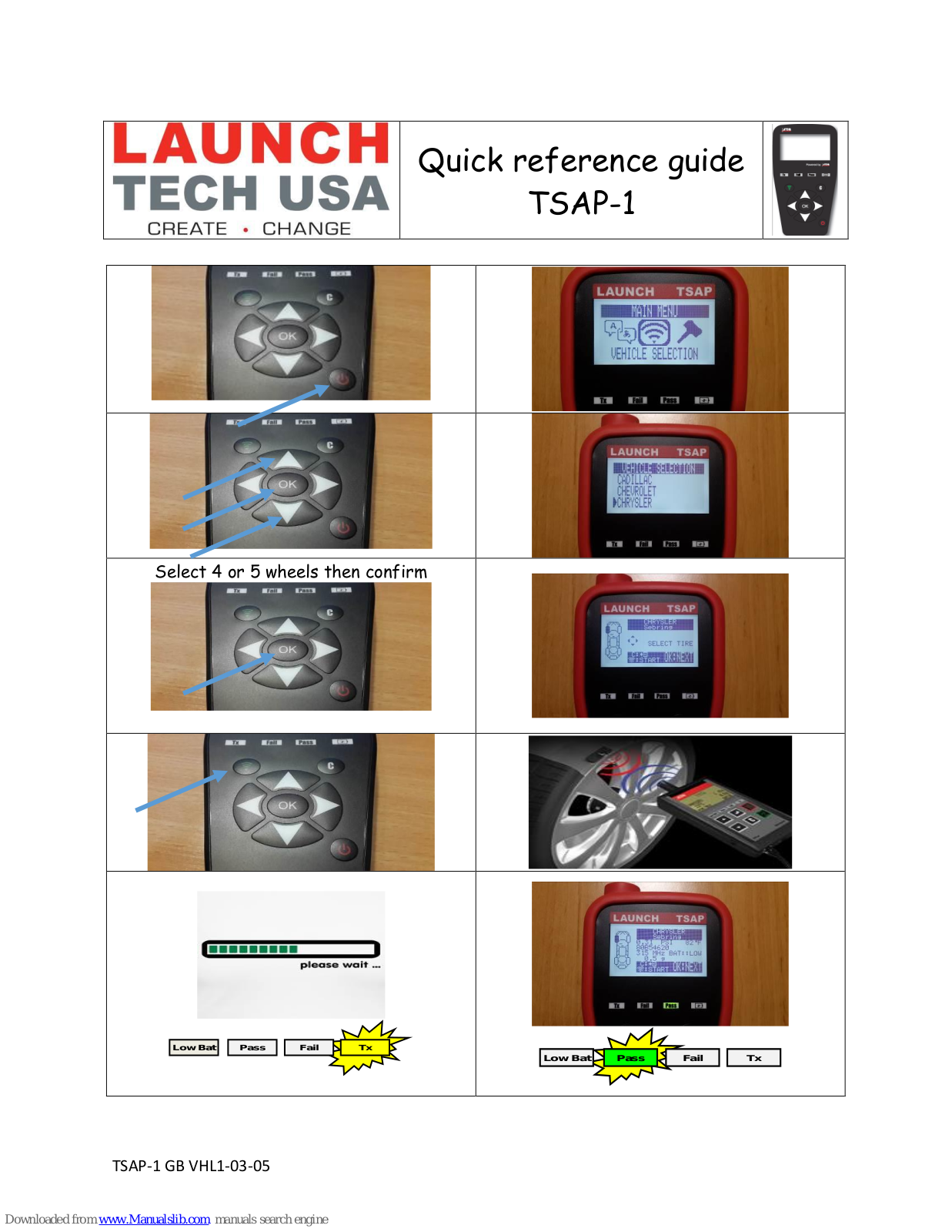 LAUNCH TECH TSAP-1 Quick Reference Manual