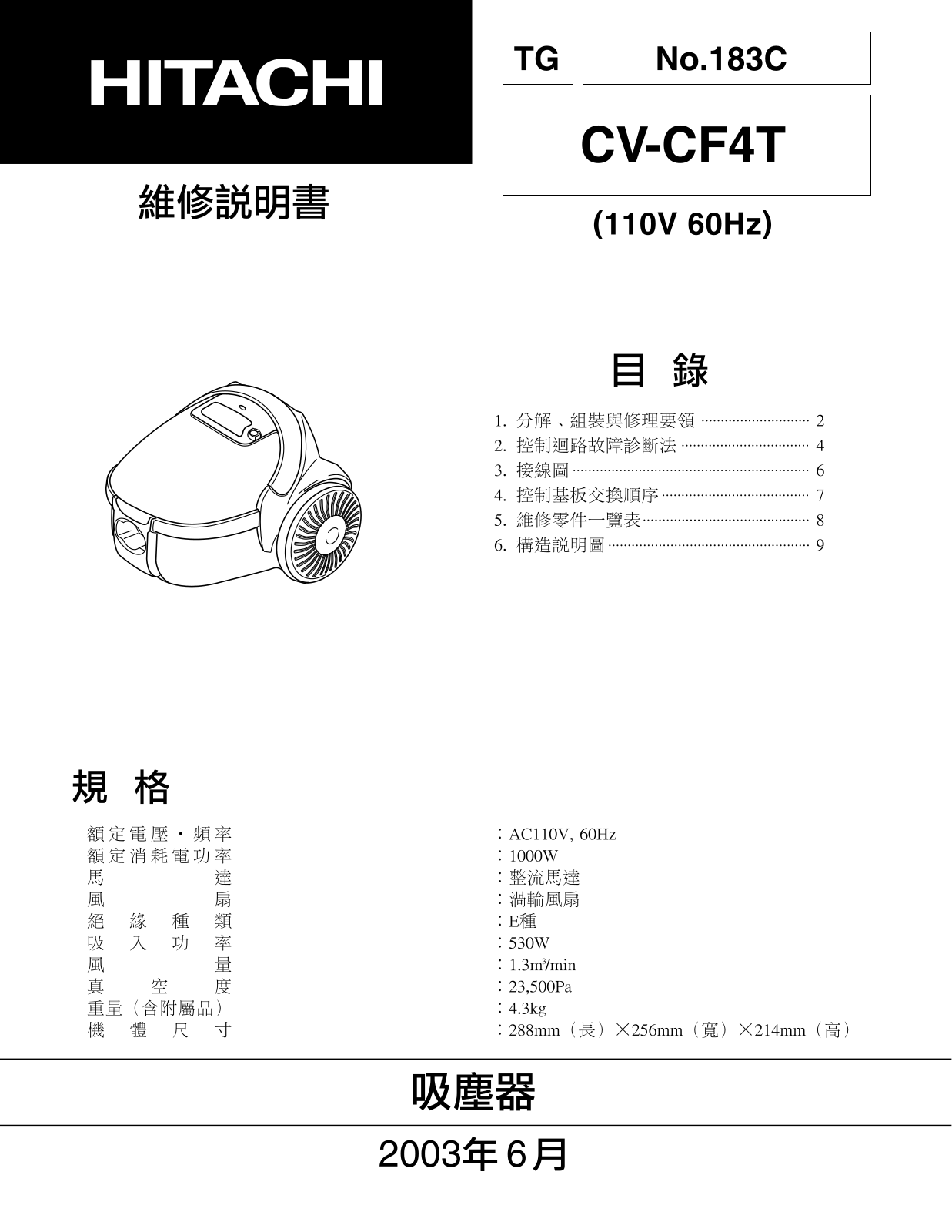 Hitachi CV-CF4T Service Manual