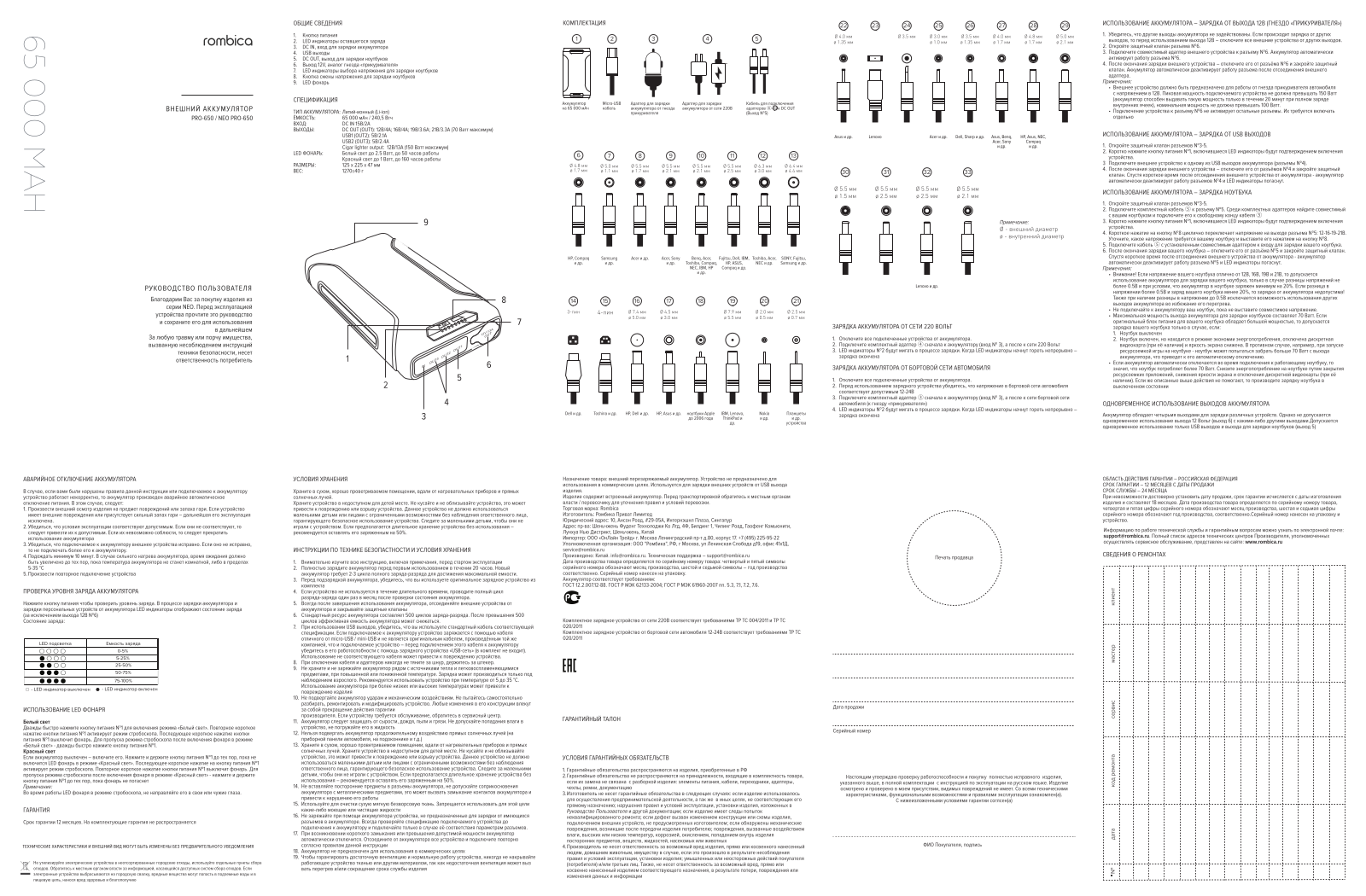 Rombica Pro-650 User Manual