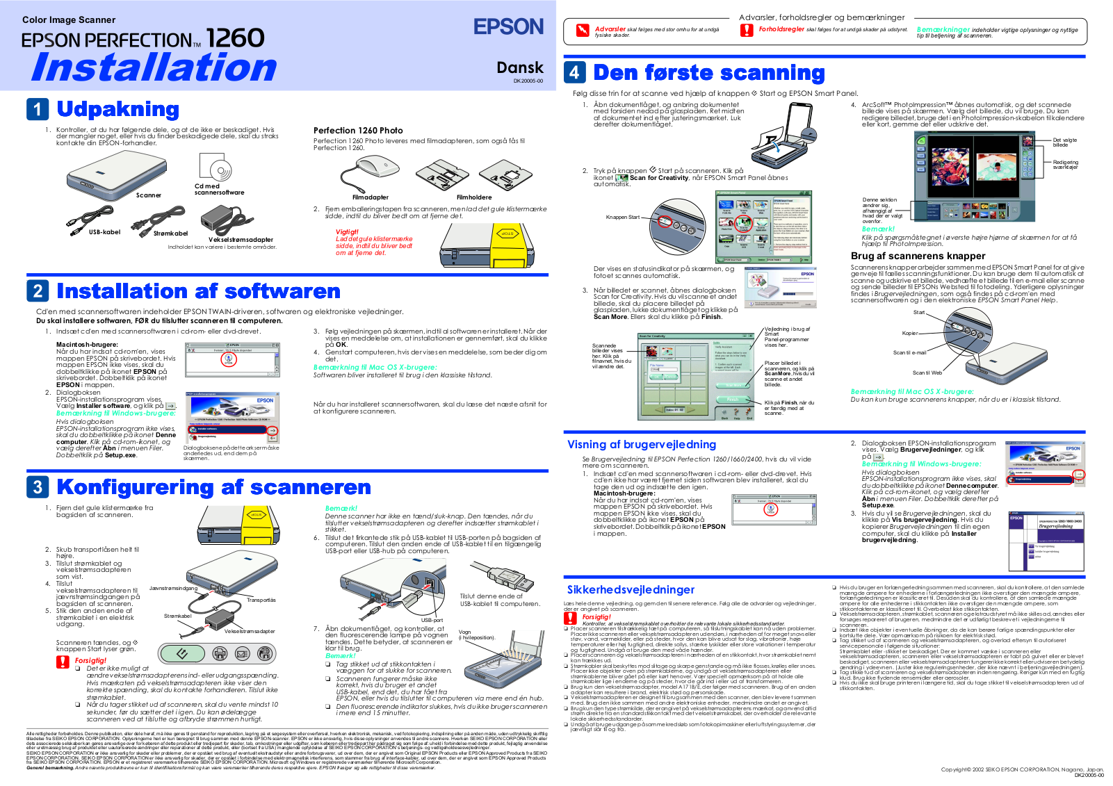 Epson PERFECTION 1260 SETUP GUIDE