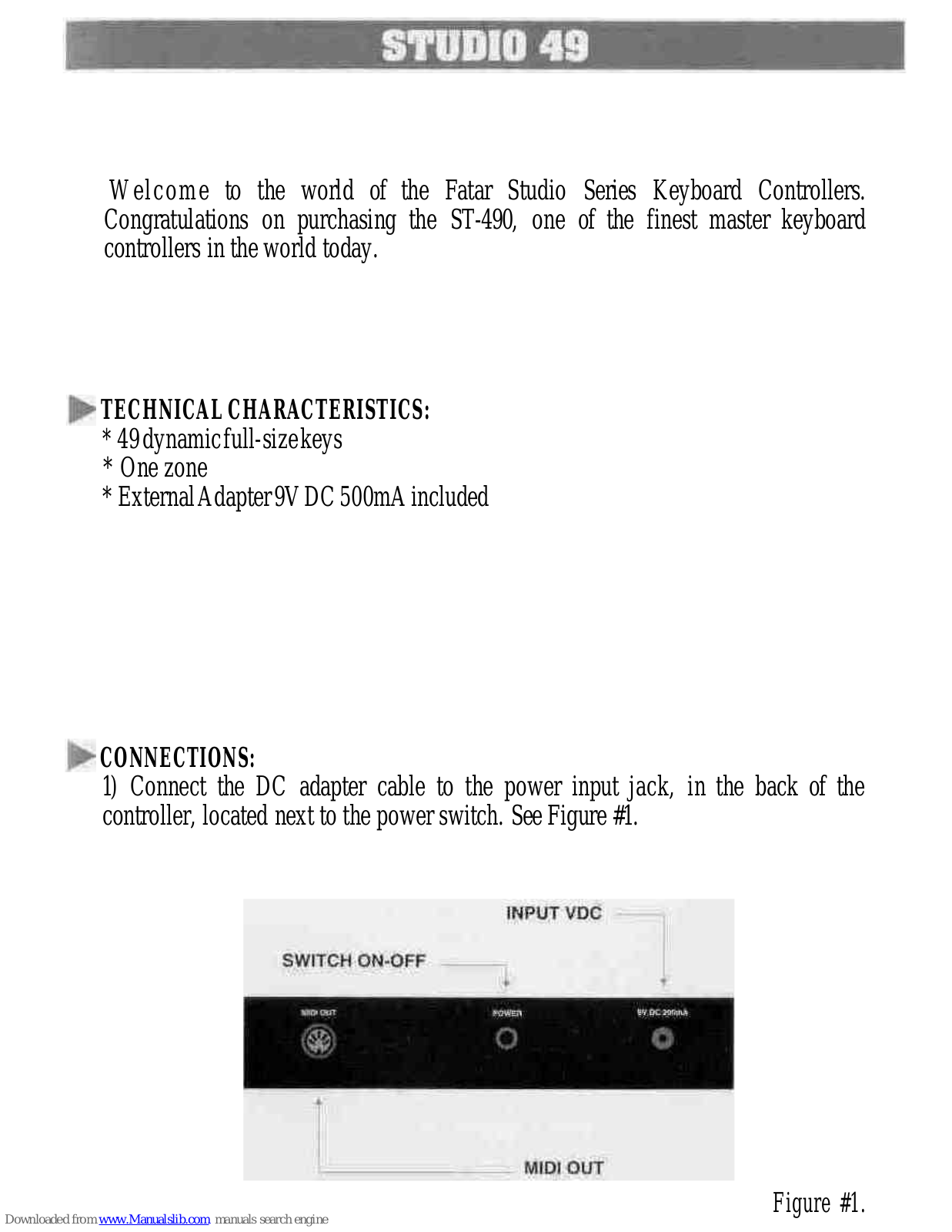 Fatar ST-490, Studio 59 Connection Manual