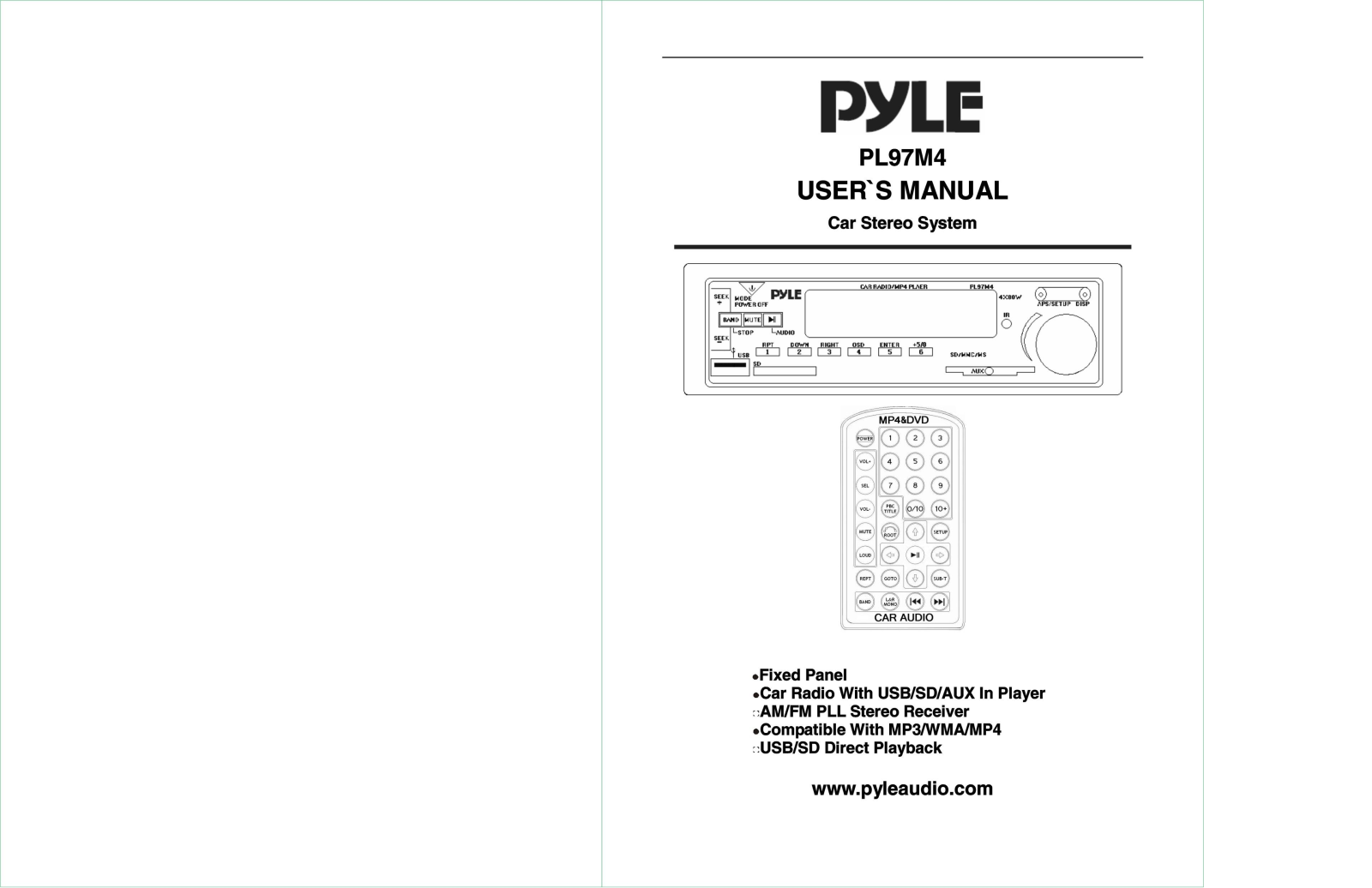 PYLE Audio PL97M4 User Manual