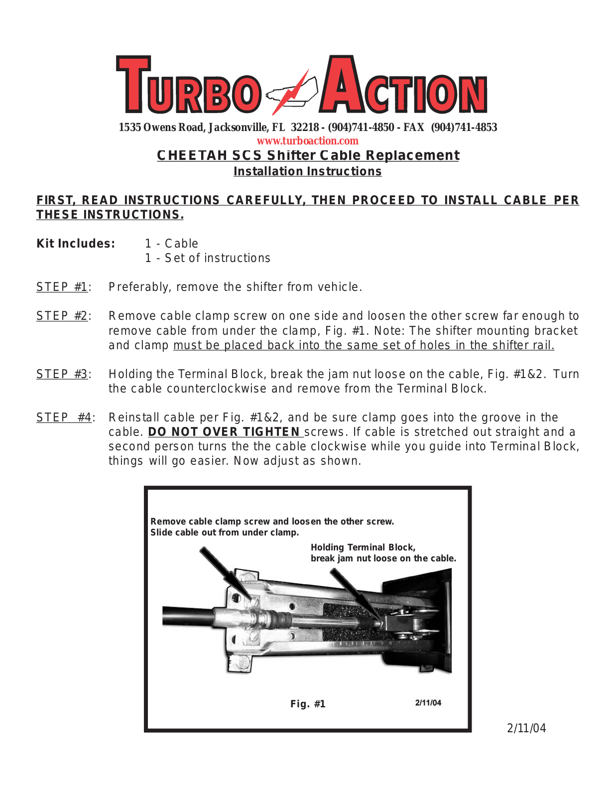 Turbo Action CHEETAH SCS SHIFTER User Manual - ManualMachine.com