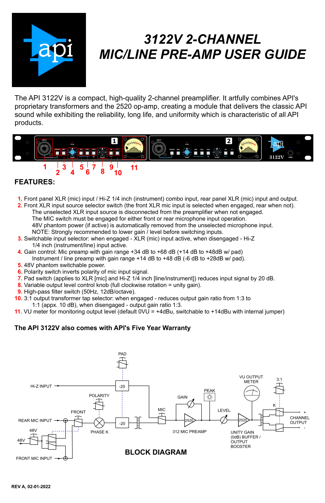 API Audio 3122V User guide - ManualMachine.com
