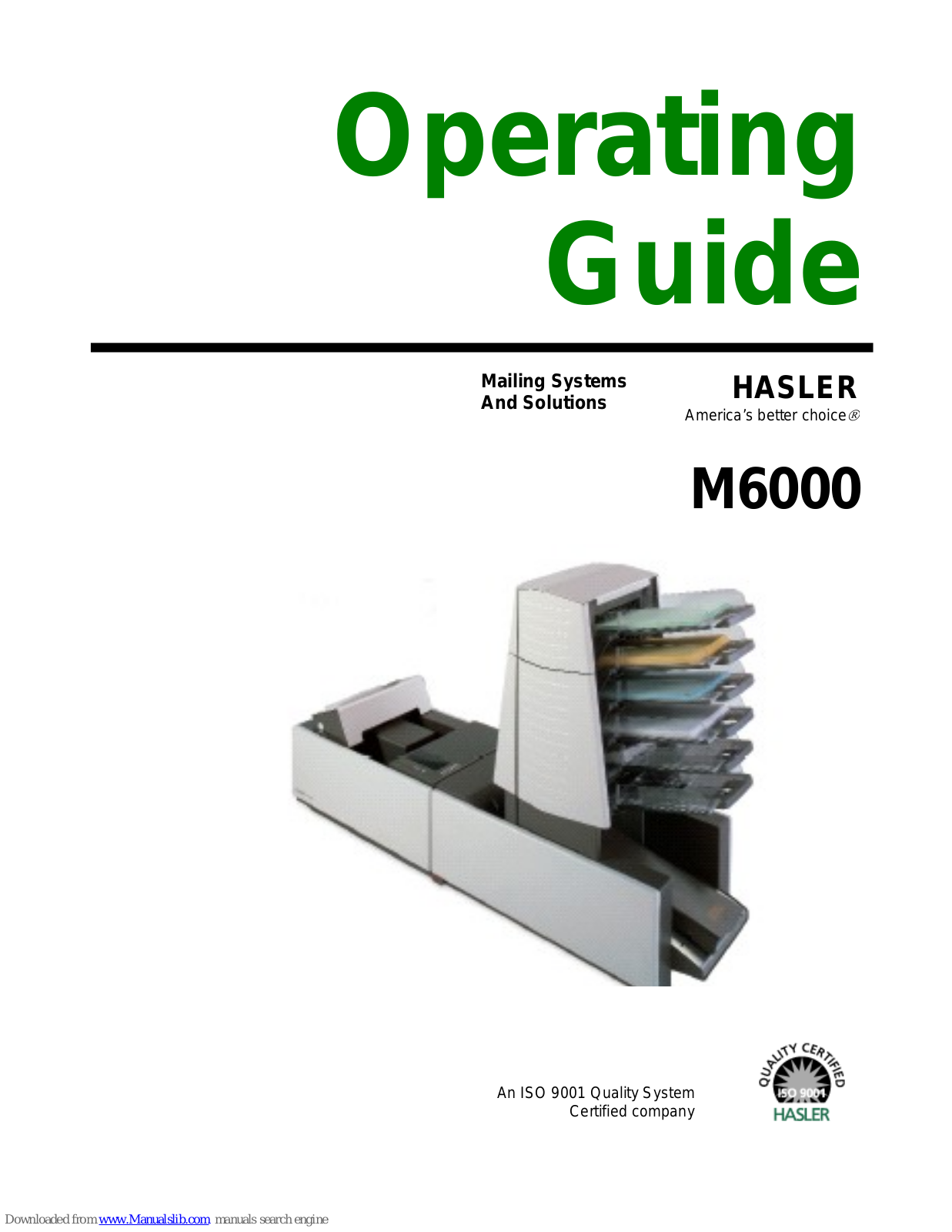 Hasler M6000 Operating Manual