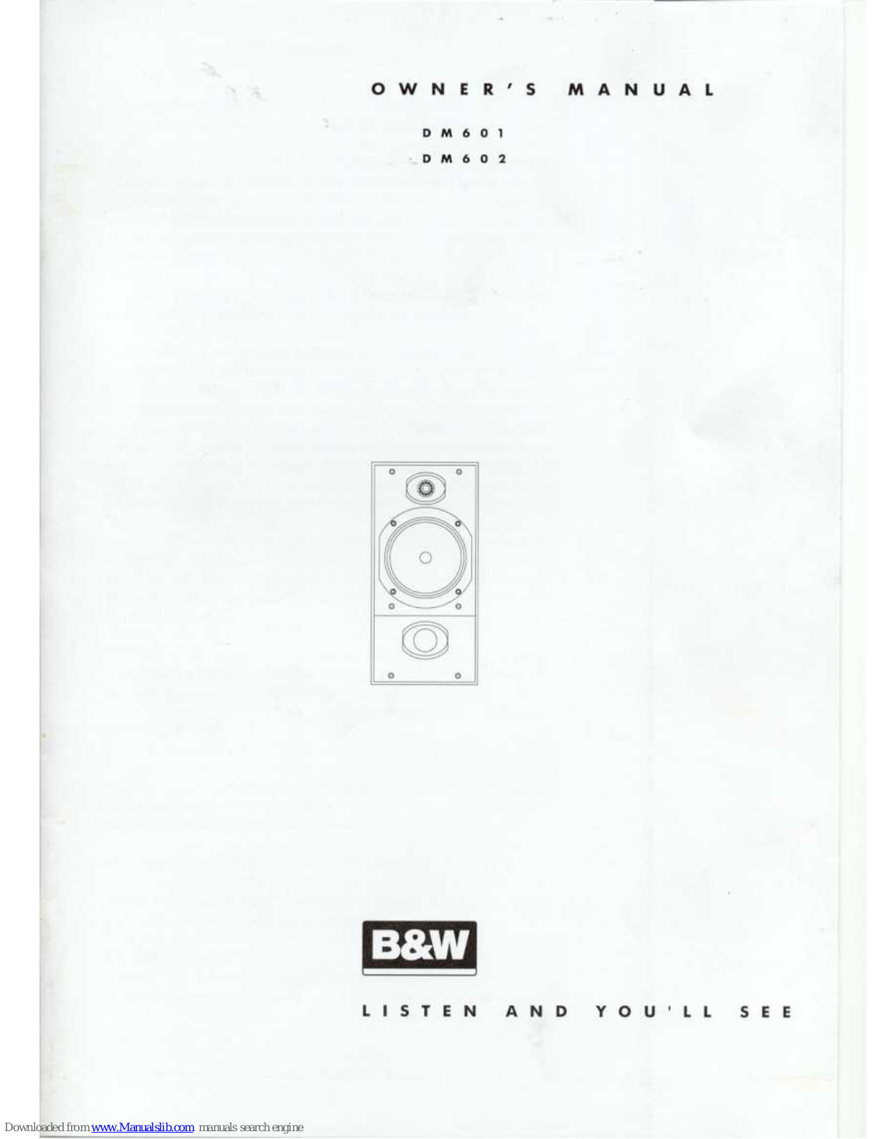 Bowers & Wilkins DM602 Owner's Manual