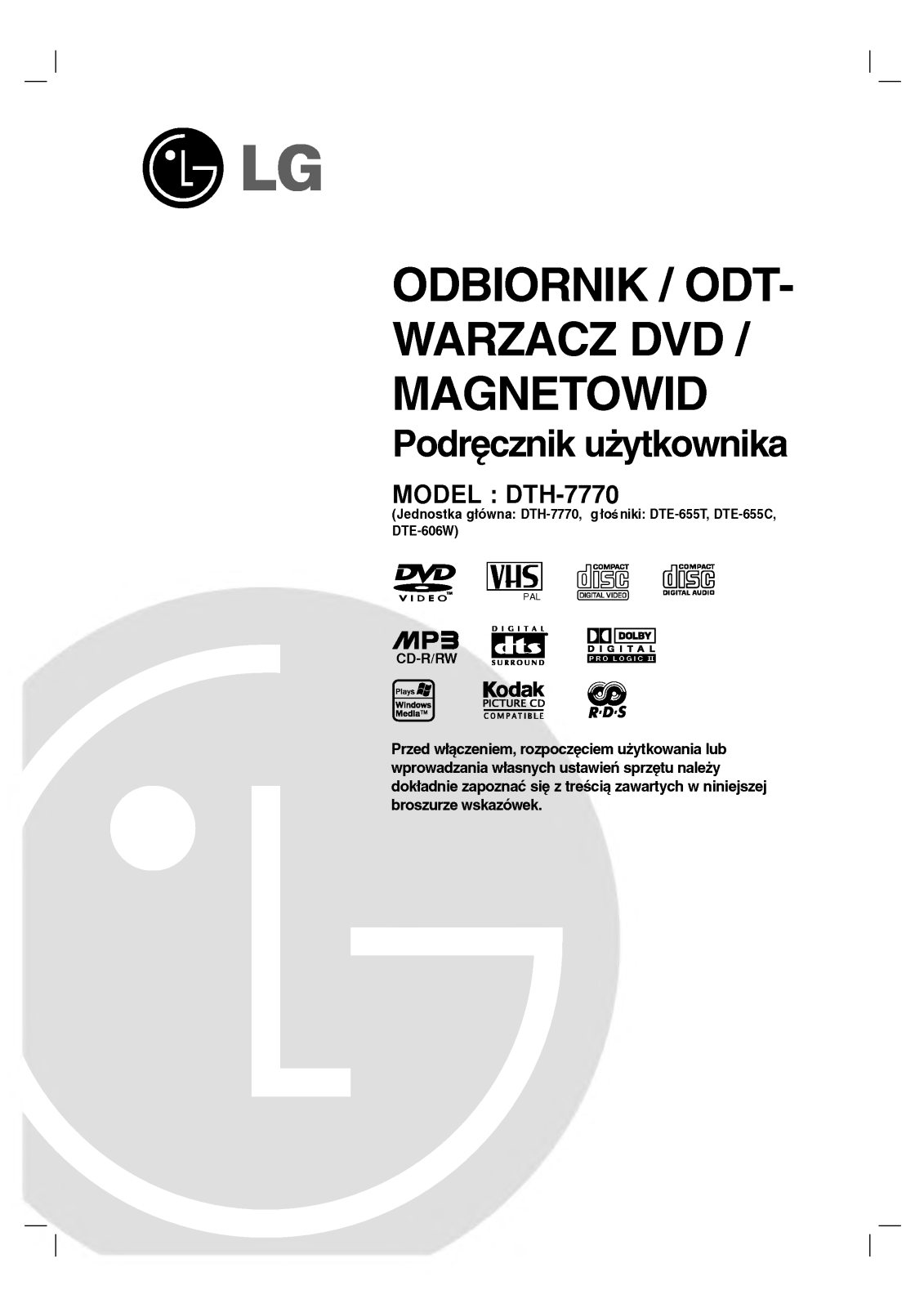 Lg DTH-7770 User Manual