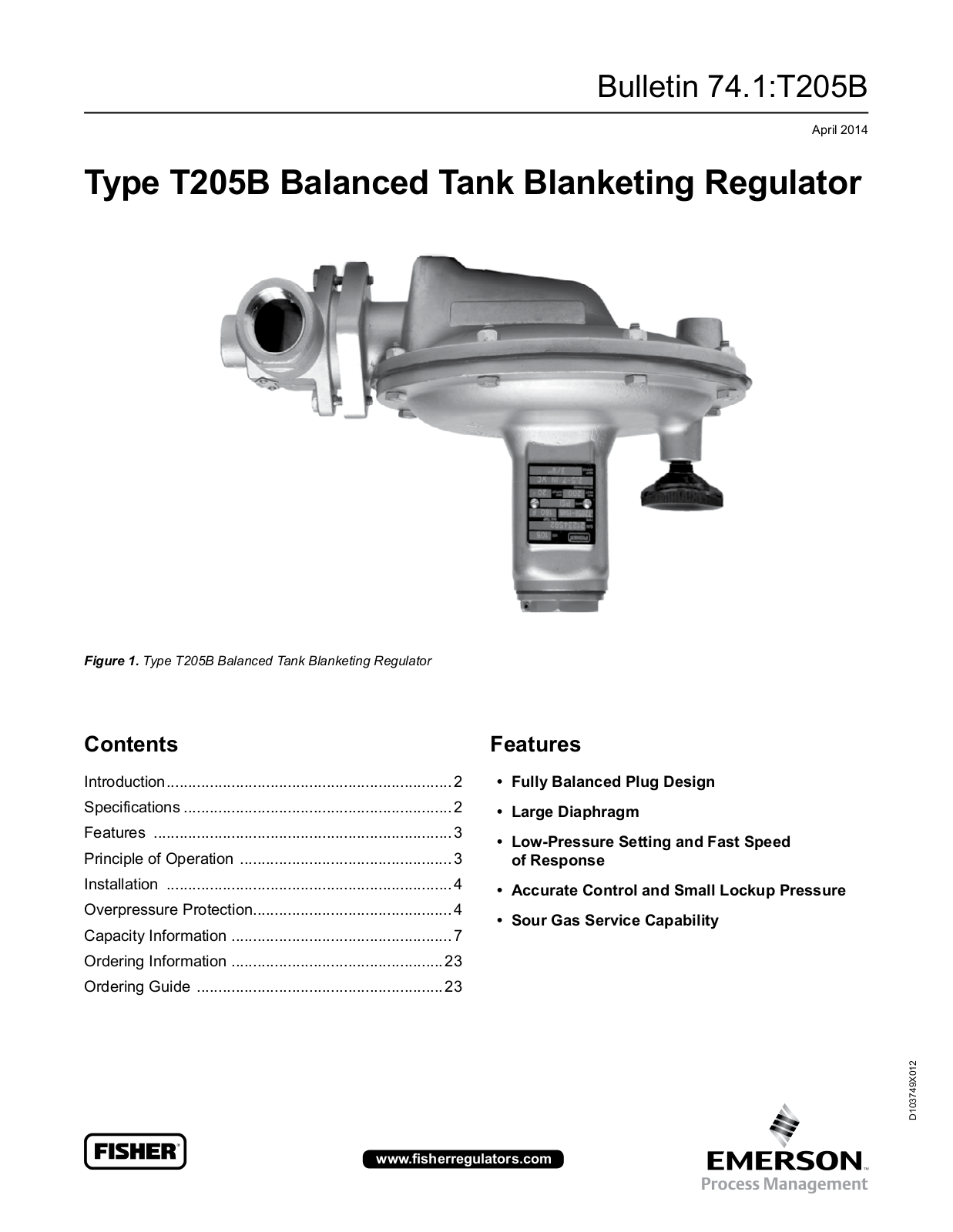 Emerson T205B Data Sheet