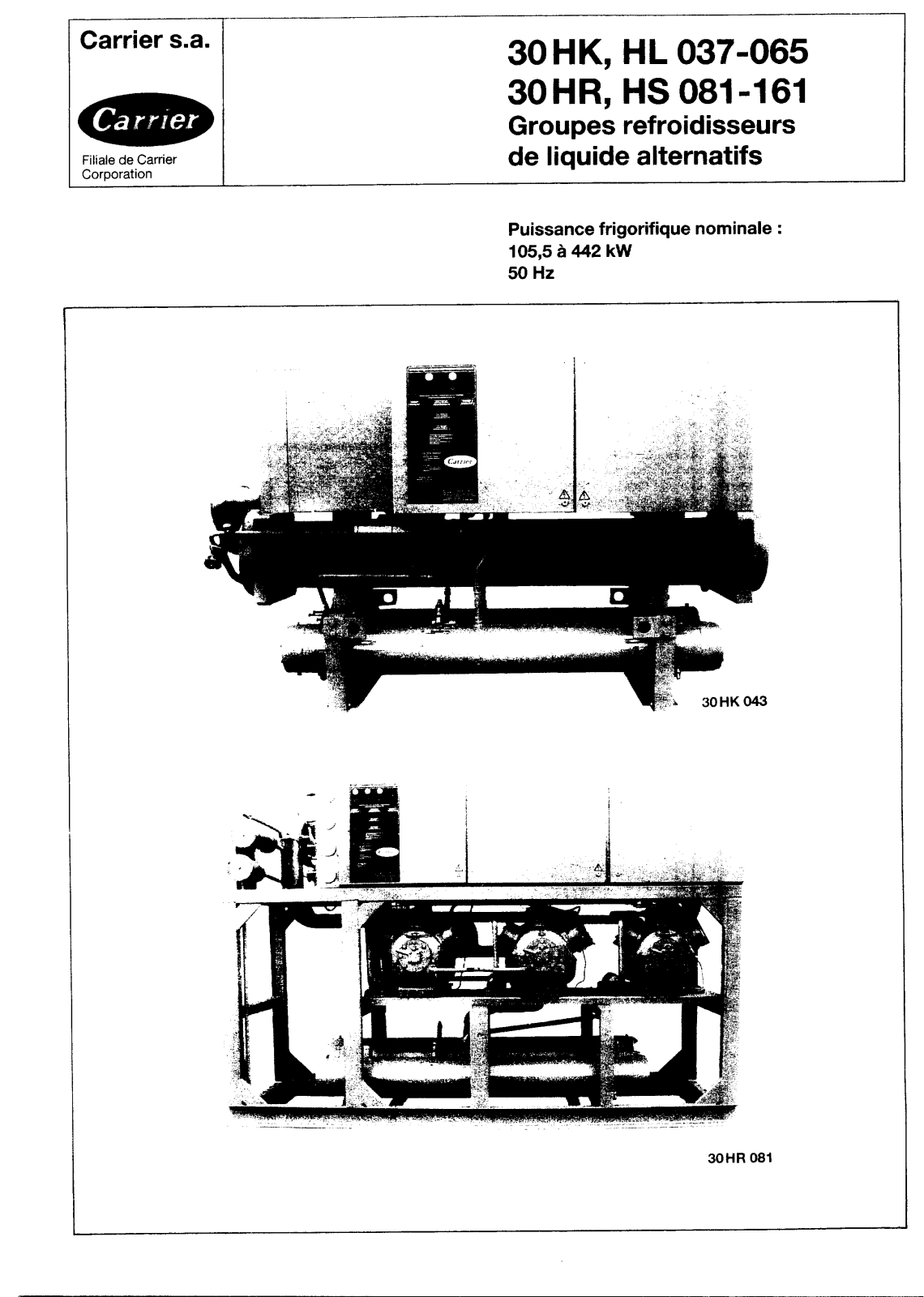 Carrier 30HK, HR037-161-DOC User Manual