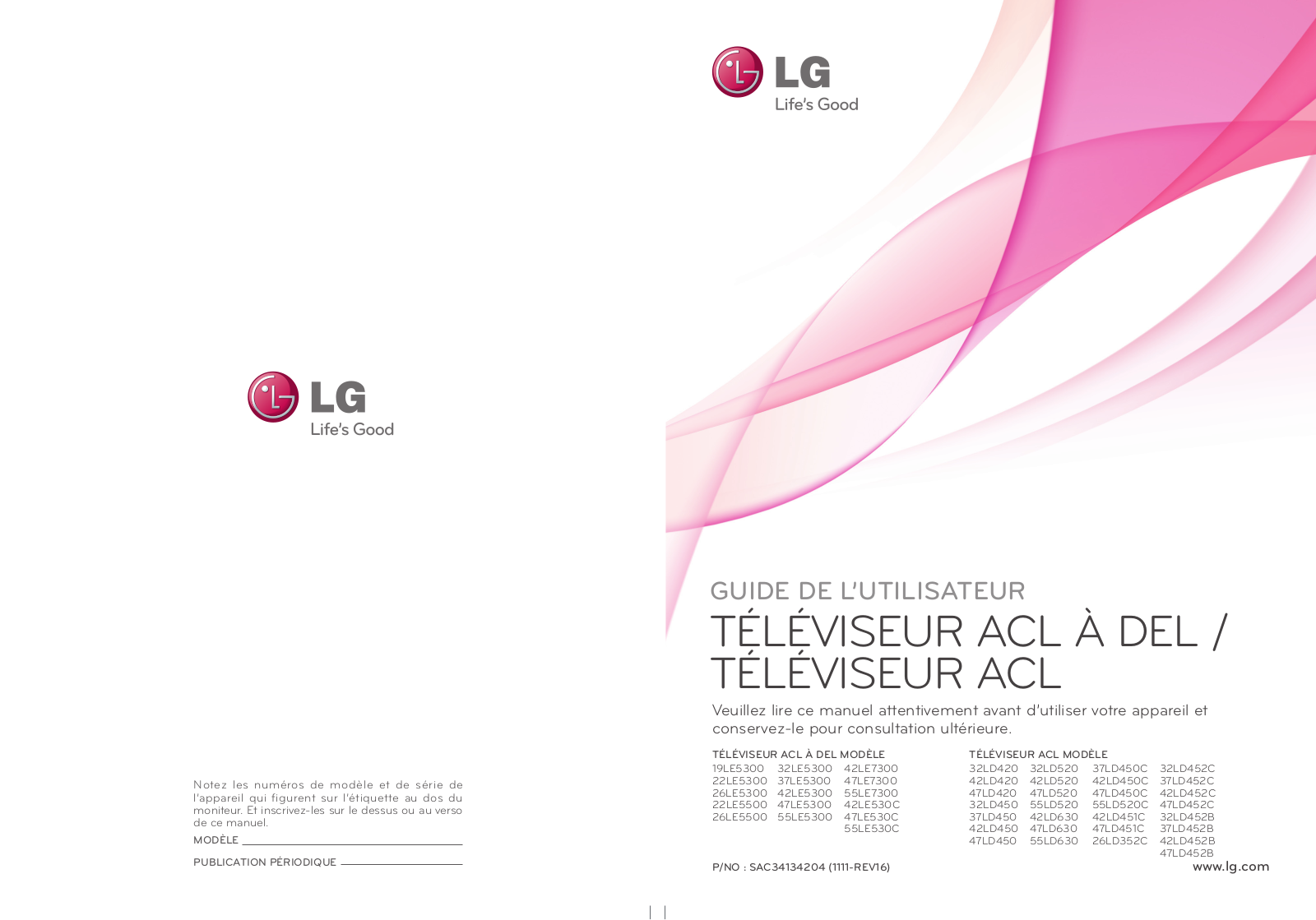 LG 42LD452B Owner’s Manual