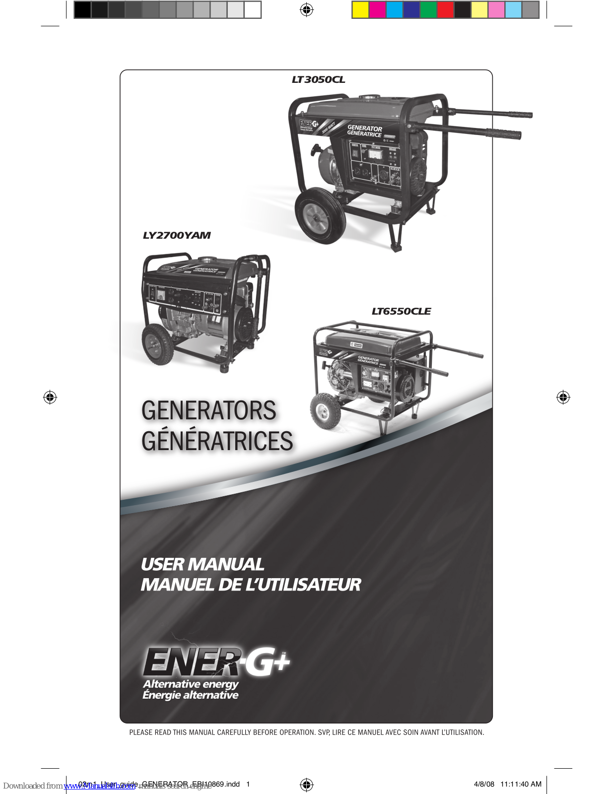 Ener-G+ LT3050CL, LY2700YAM, LT6550CLE User Manual