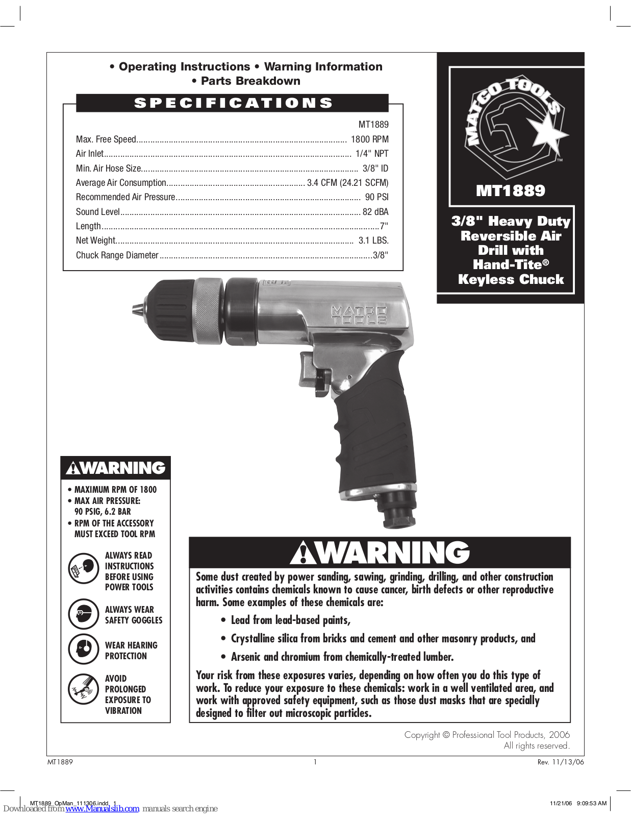 Matco Tools MT1889 Instruction Manual - ManualMachine.com