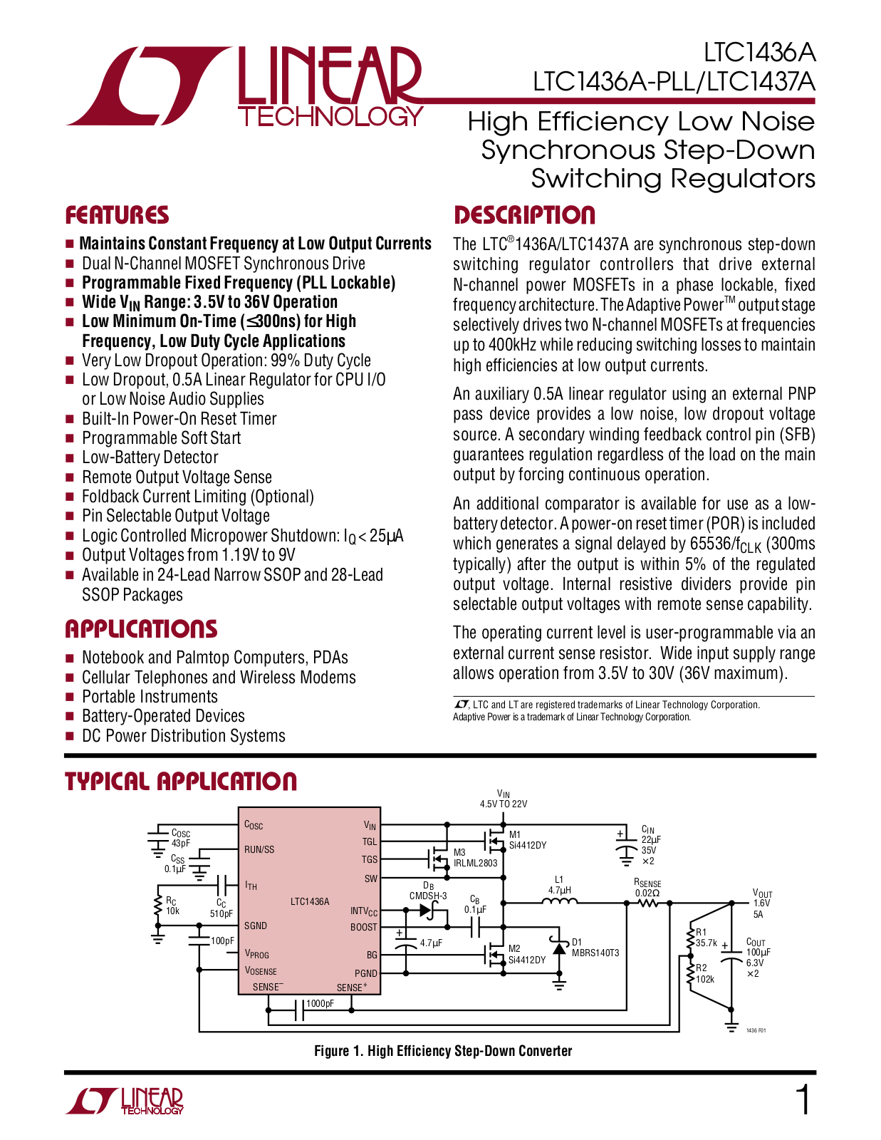 Linear Technology LTC1437A, LTC1436A-PLL, LTC1436A Datasheet