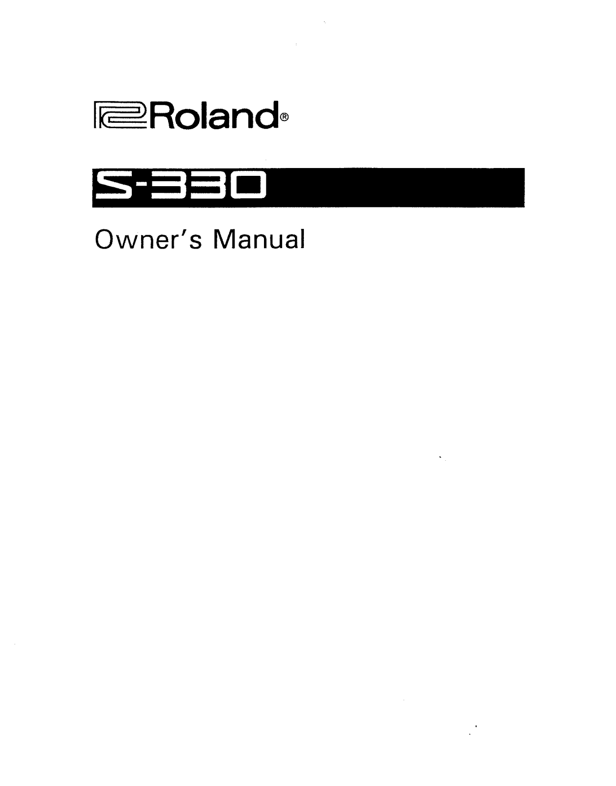 Roland S 330 Service Manual