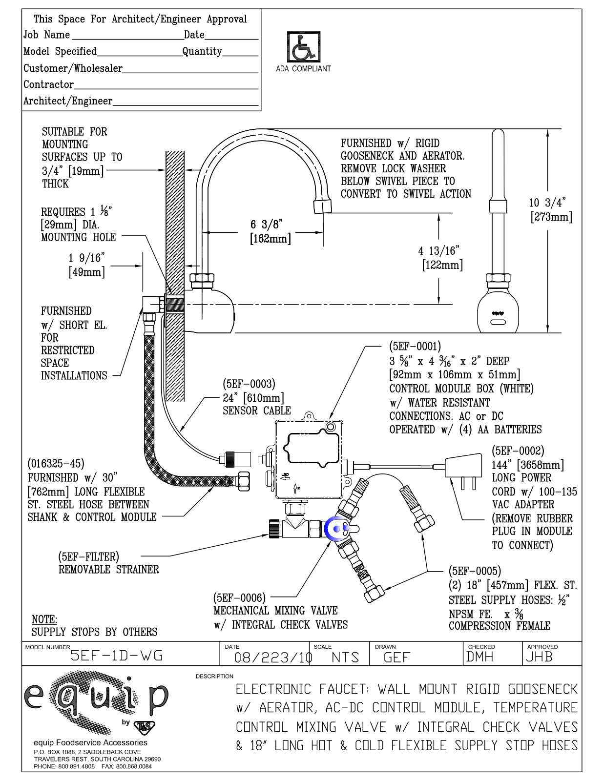 T&S Brass EF-1D-WG User Manual