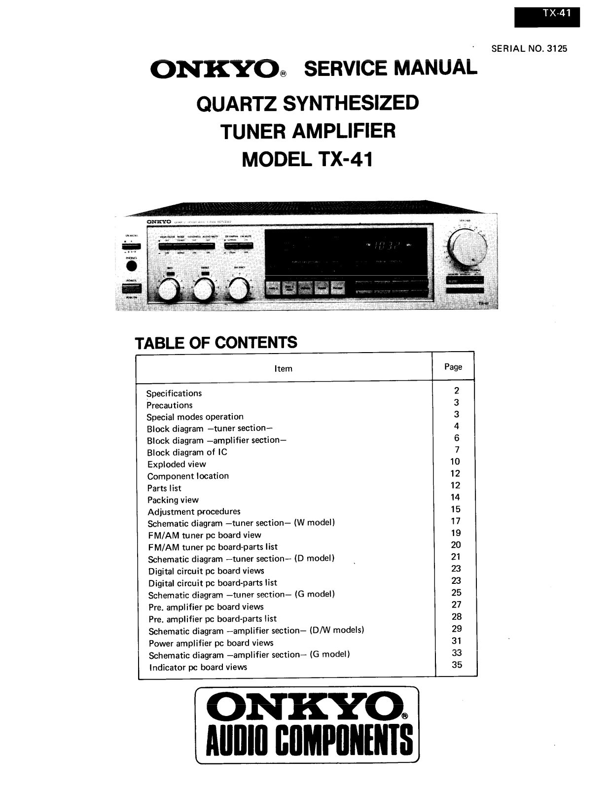 Onkyo TX-41 Service manual