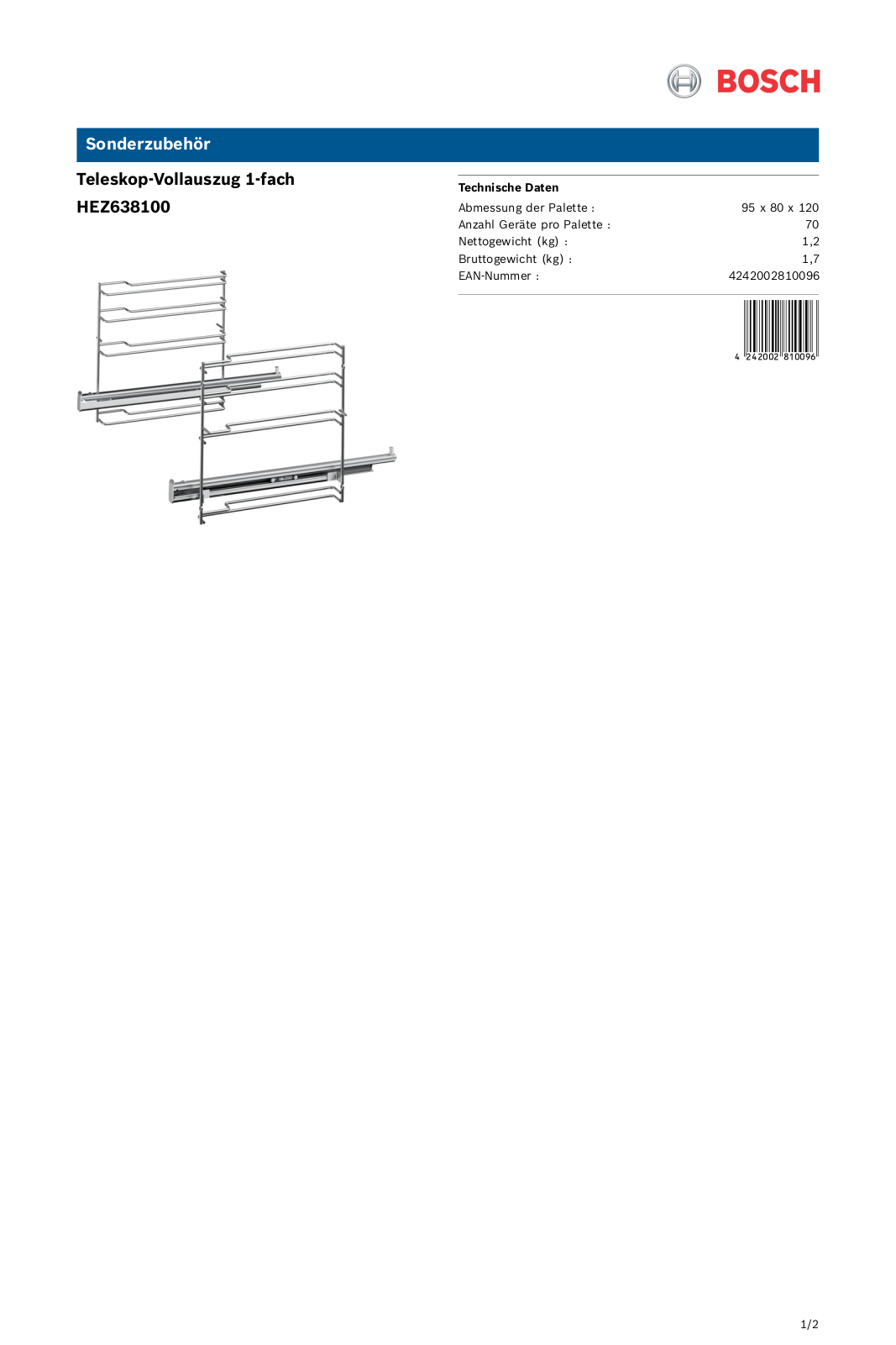 Bosch HEZ638100 User Manual