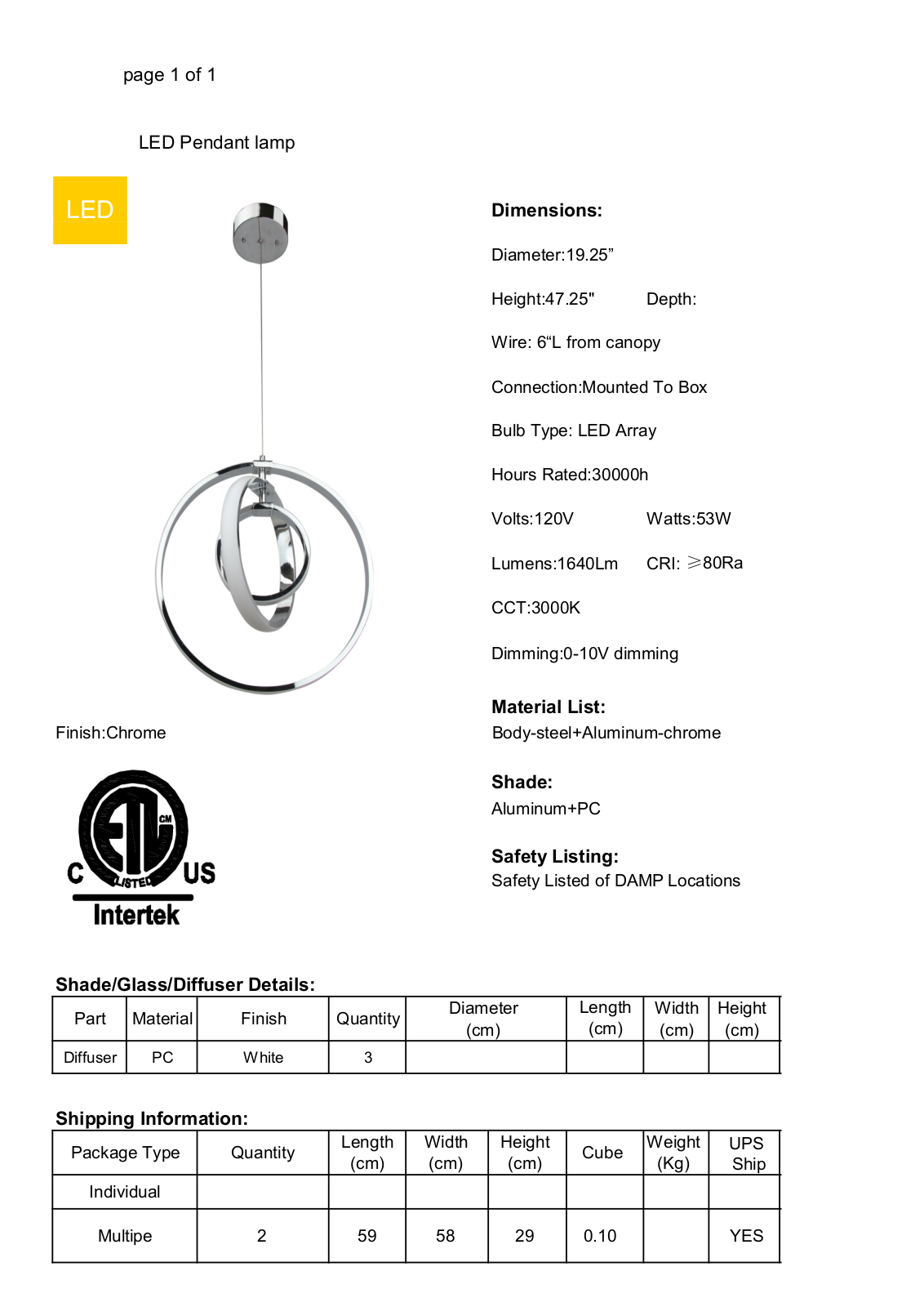 Wrought Studio W004080850 Specifications - ManualMachine.com
