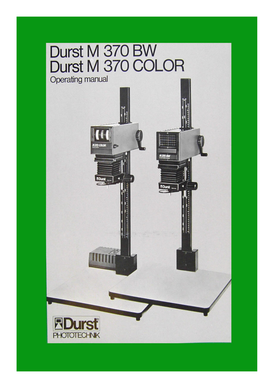 Durst M 370 BW, M 370 COLOR User Manual