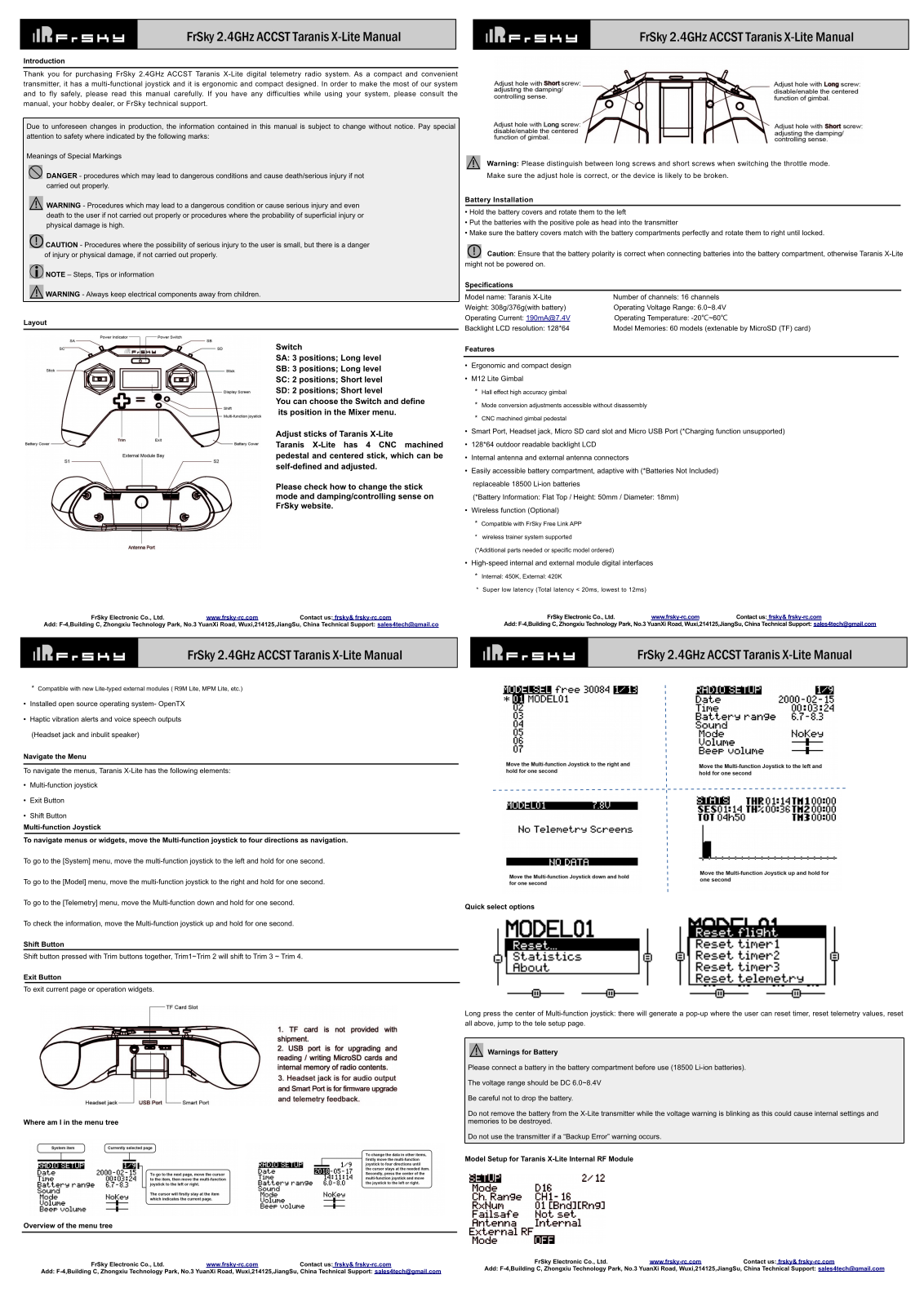 Frsky X-lite User Manual