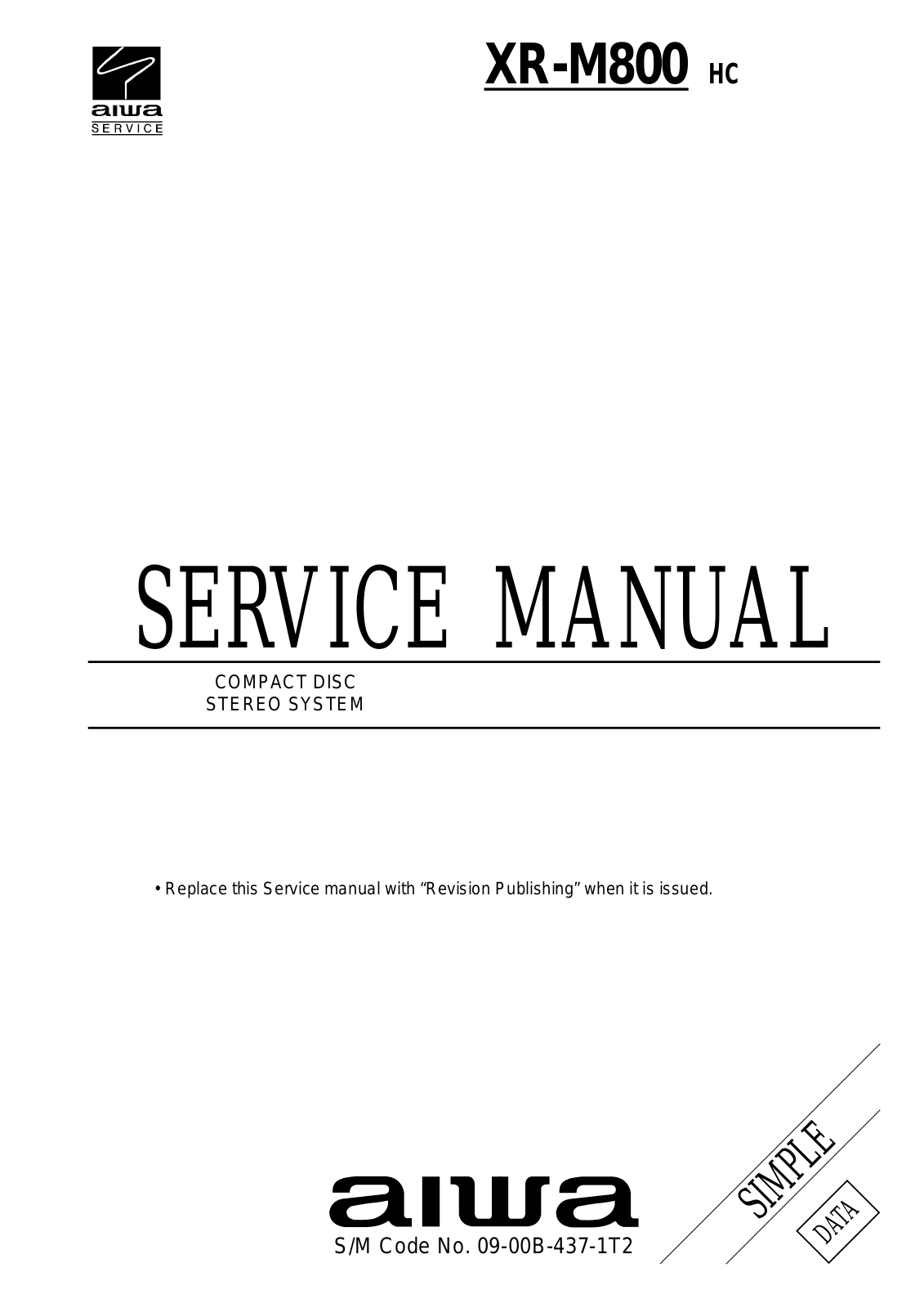Aiwa XR M800 Service Manual
