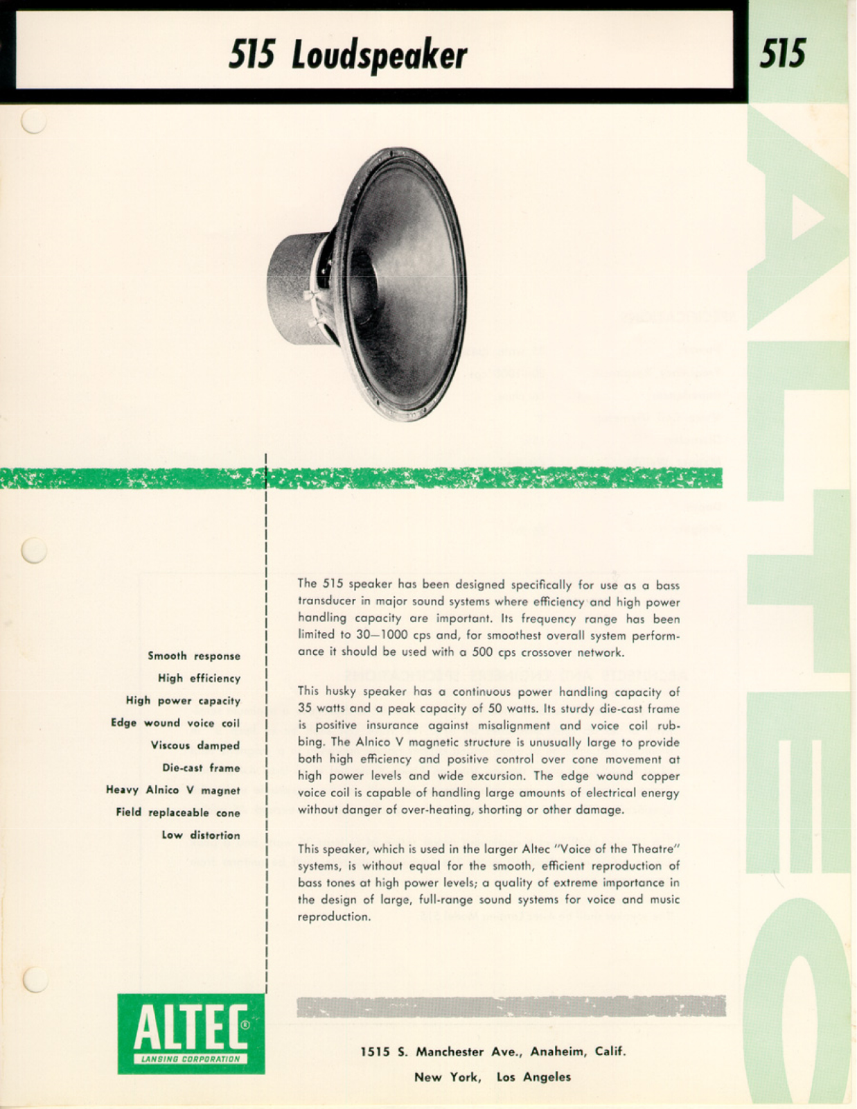 Altec 515 User’s Manual