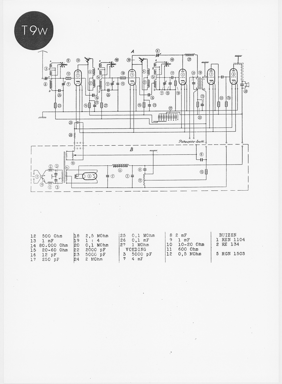 Telefunken T9-W Schematic