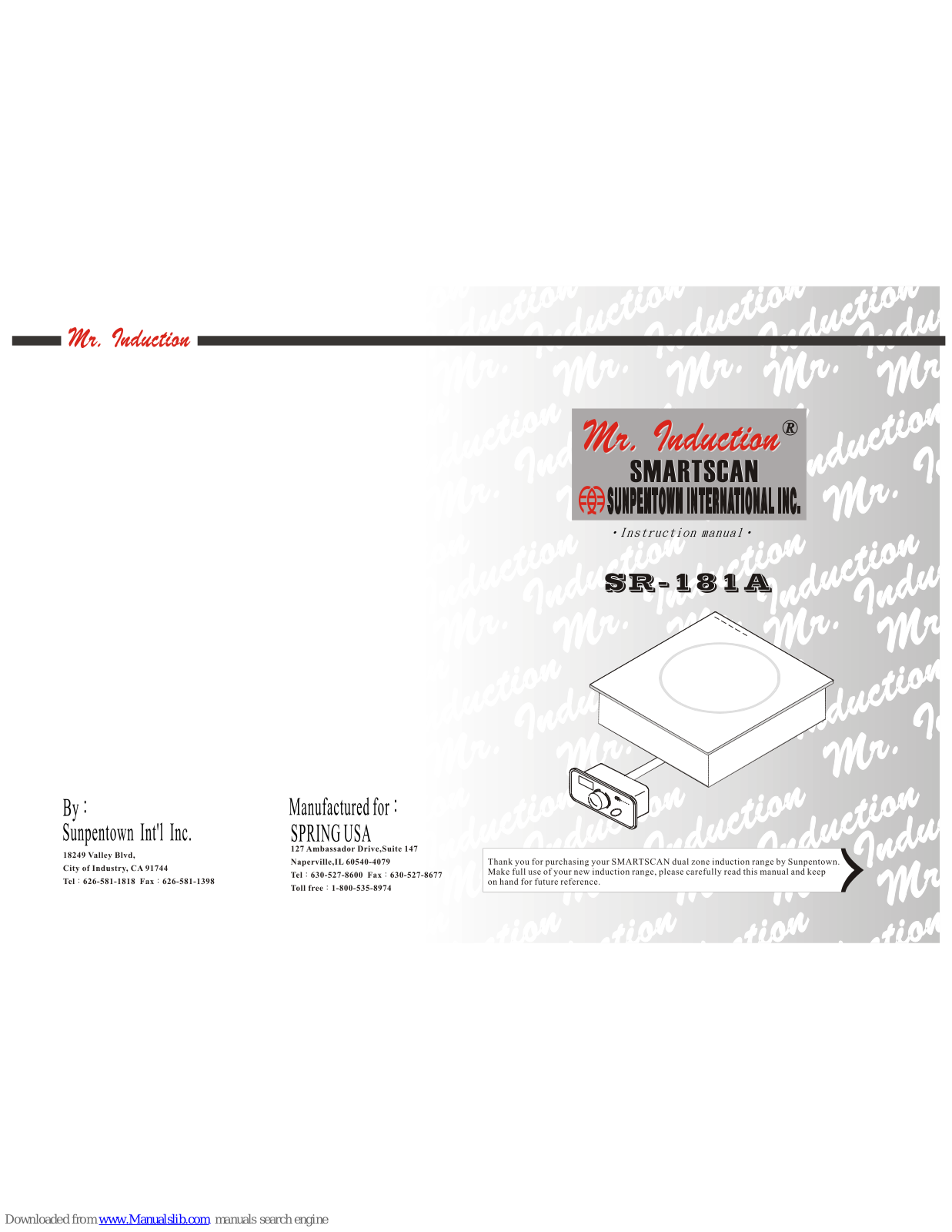 Mr. Induction SR-181A Instruction Manual