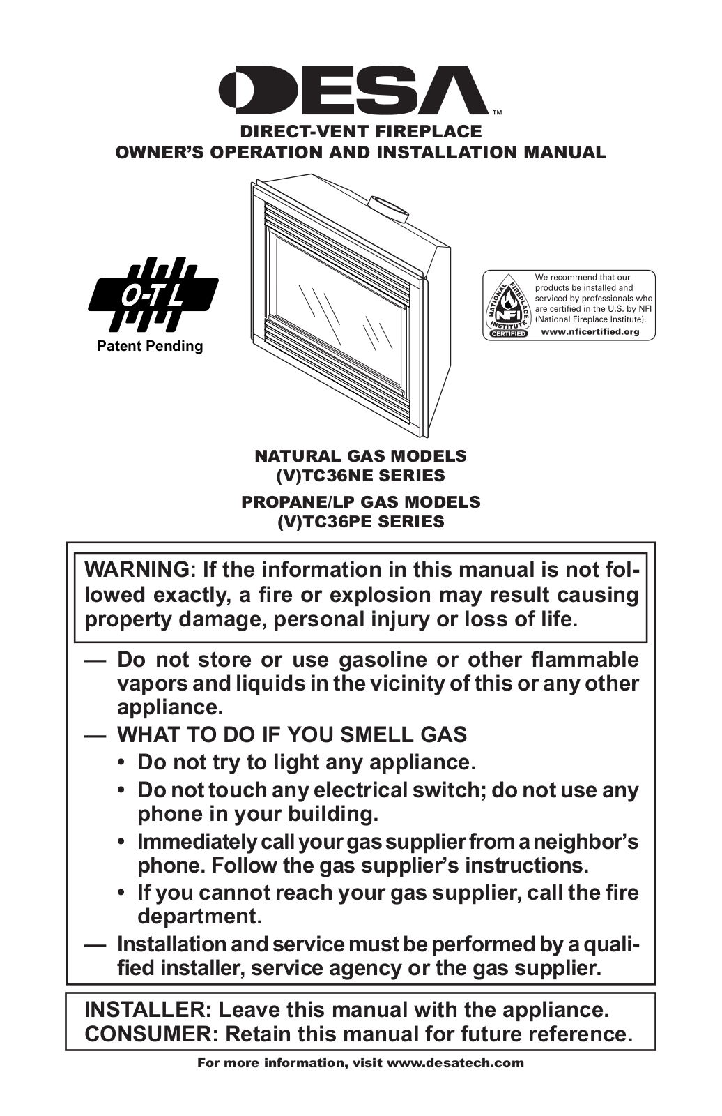 Desa TC36NE User Manual