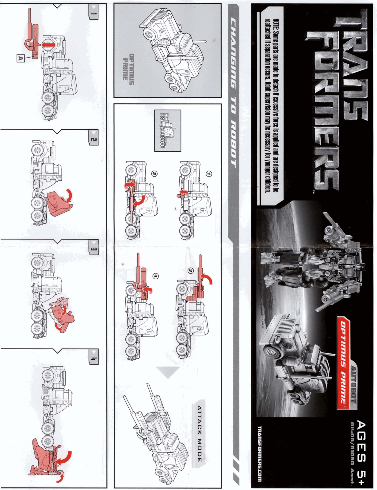 HASBRO Transformers Optimus Prime Autobot User Manual