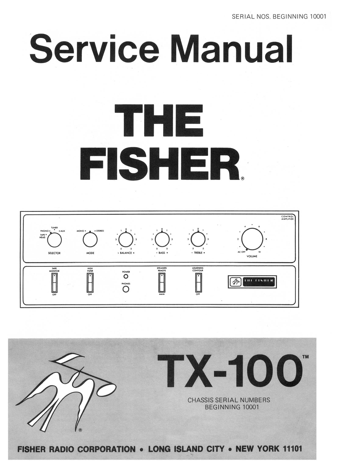 Fisher TX-100 Service Manual