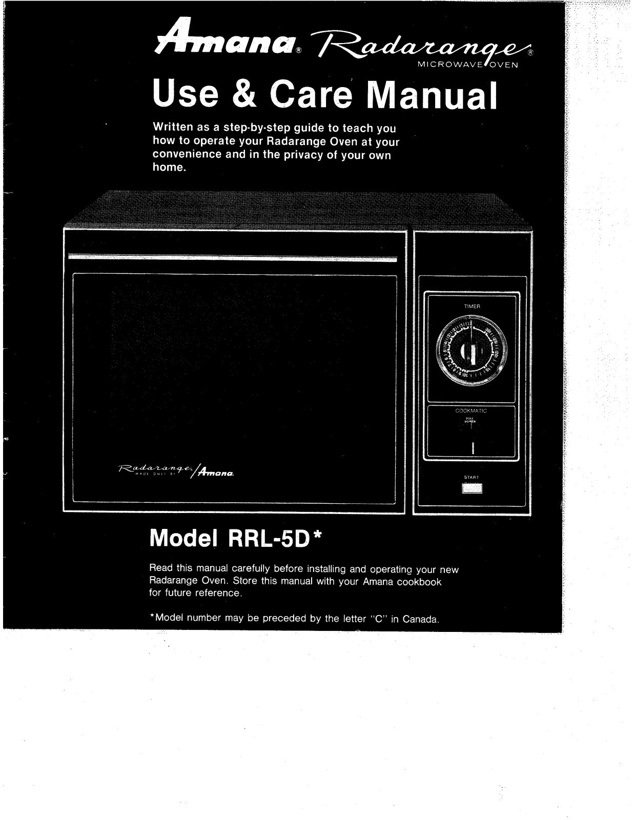 Amana RRL-5D User Manual