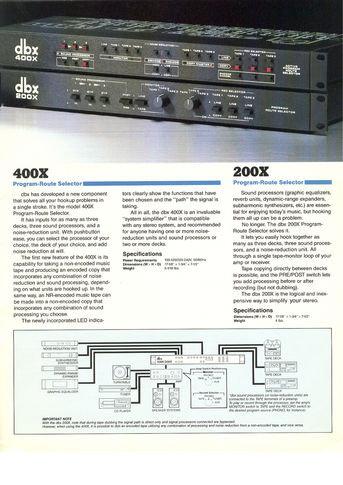 dbx 400-X Brochure