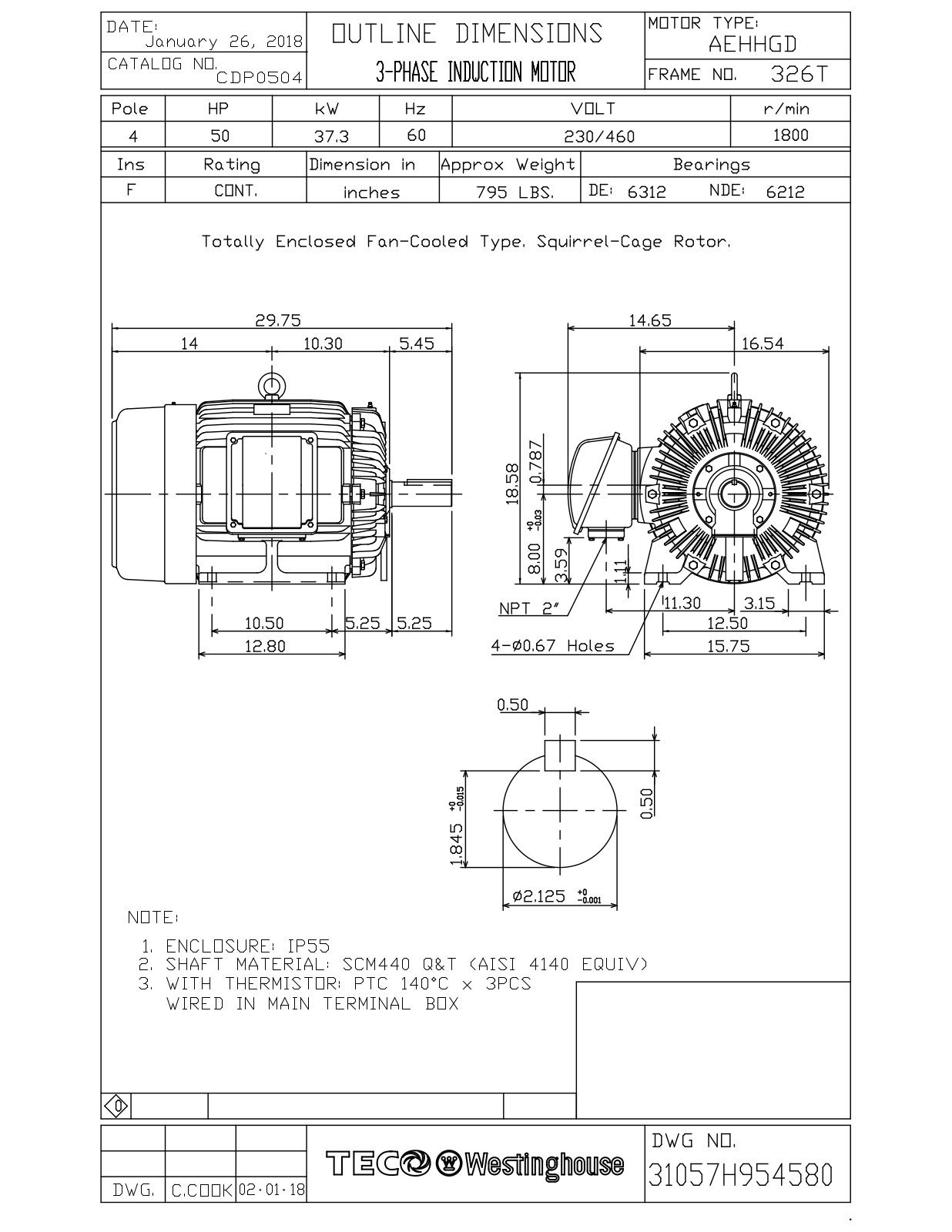 Teco CDP0504 Reference Drawing