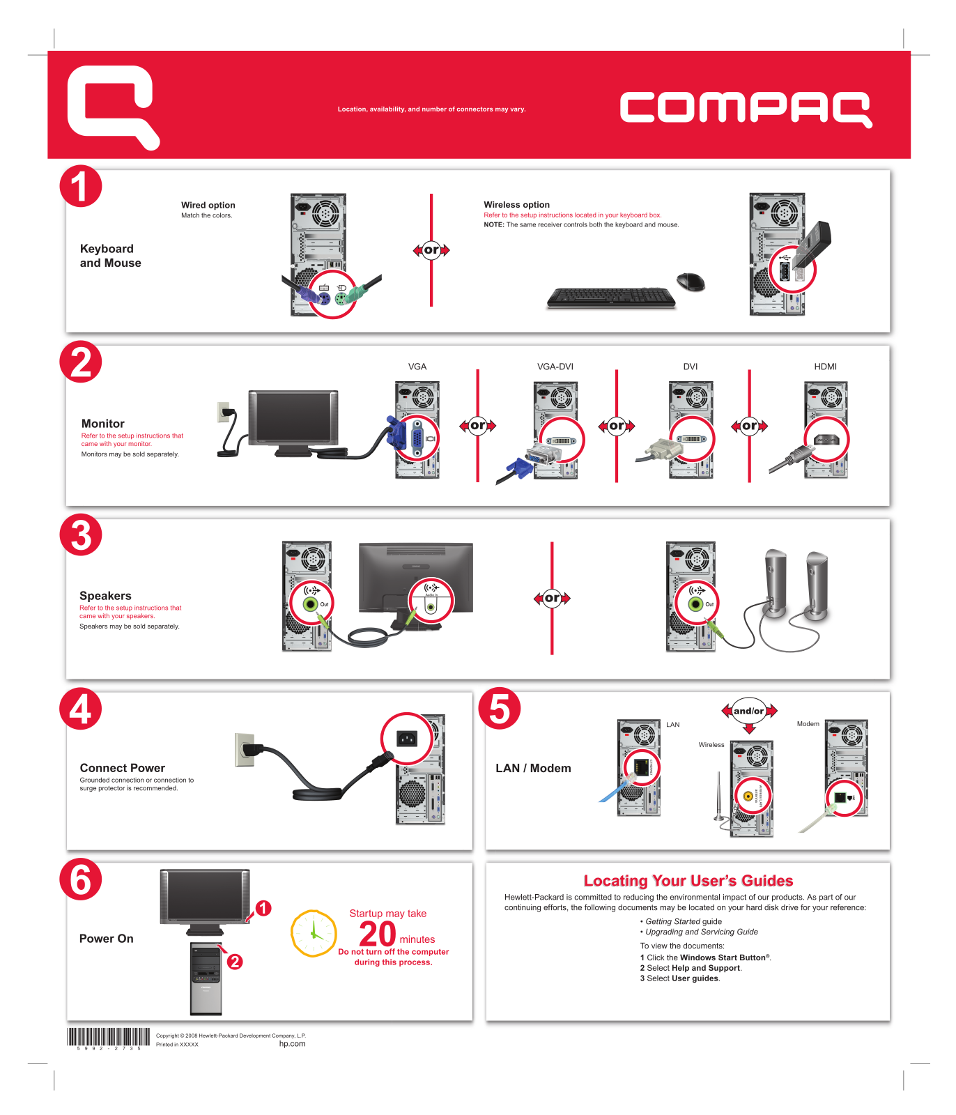 HP Compaq Presario SG3778D Setup Poster