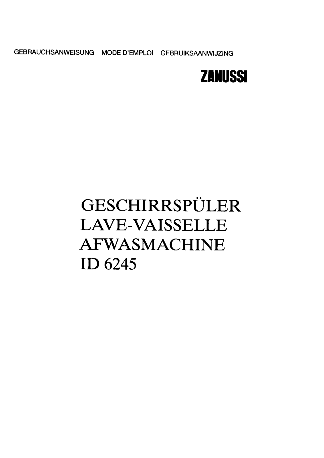 Zanussi ID6245 User Manual