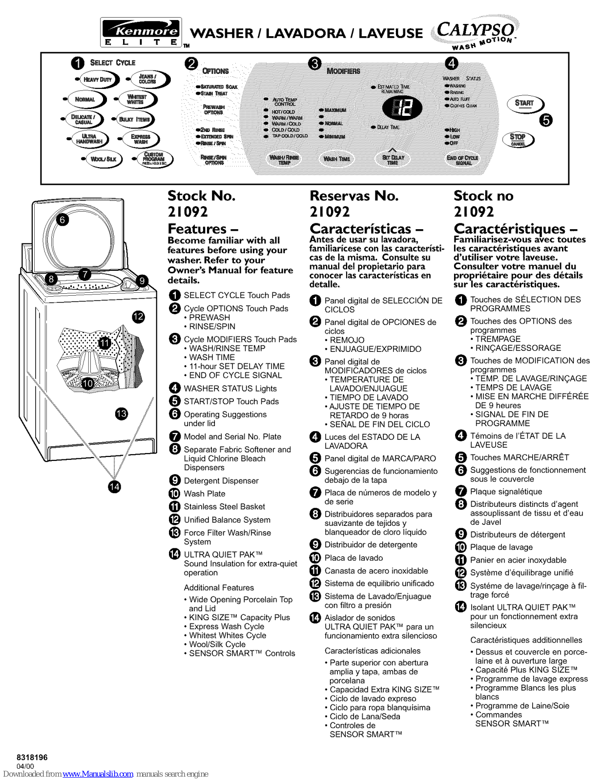 Kenmore 21092, Elite 21092 User Manual - ManualMachine.com